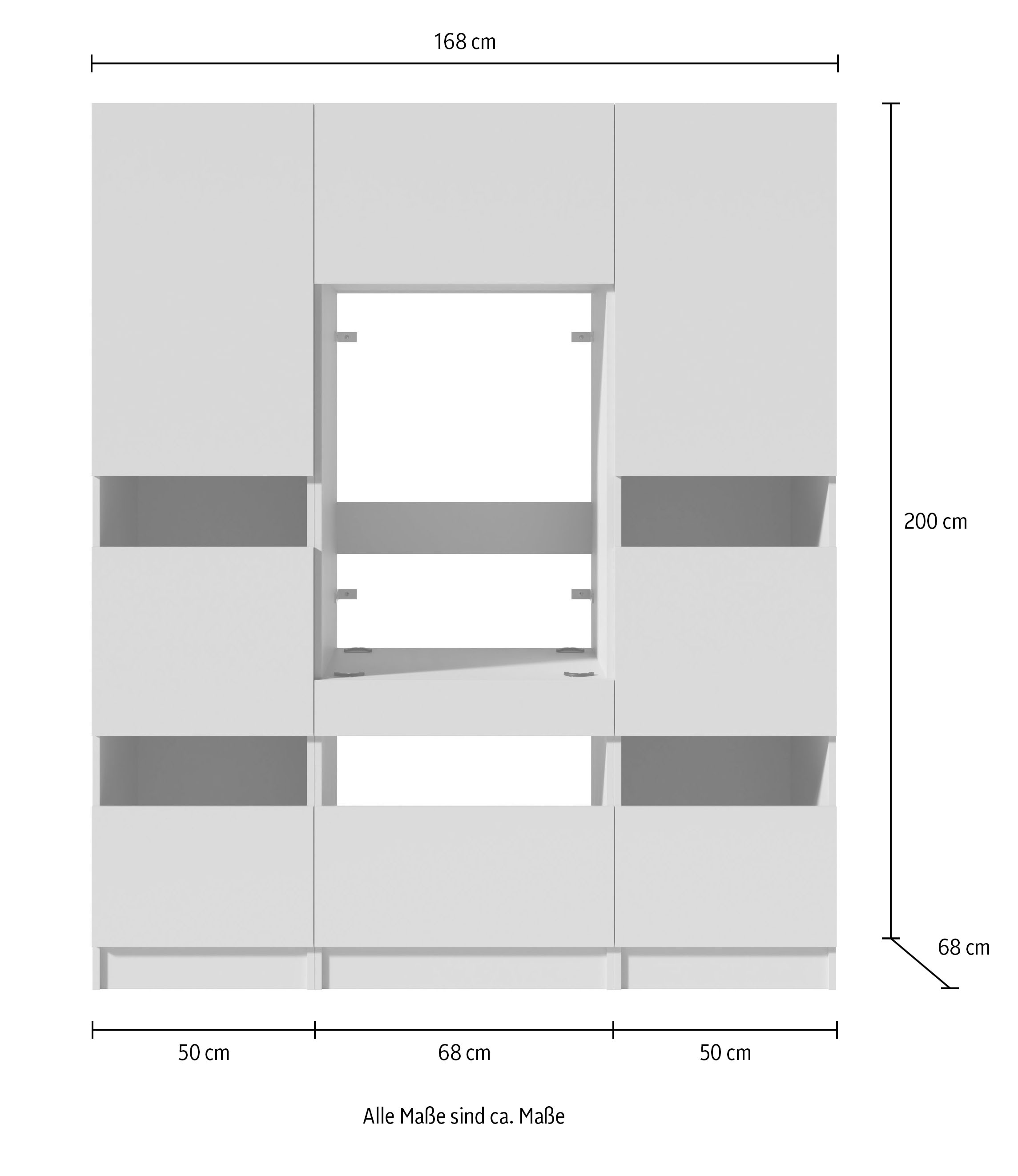 BASIC by Balculina Mehrzweckschrank-Set »Washhome B/T/H 168x68x200 cm« 3 Stk. tlg.