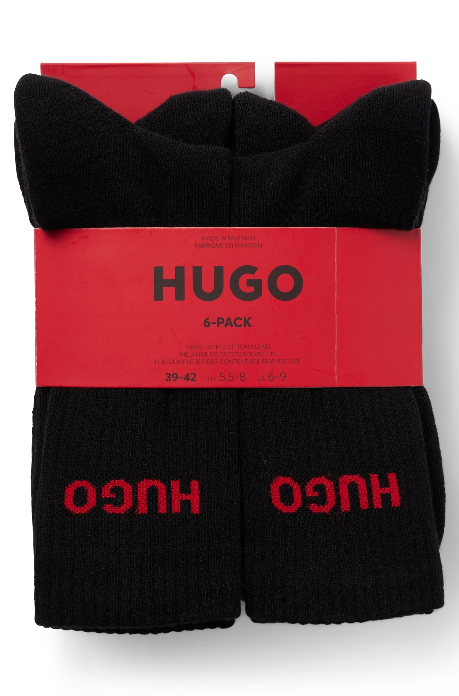 HUGO Underwear Socken »6P QS RIB LOGO CC«, (Packung, 6er Pack), mit eingestricktem HUGO Logo