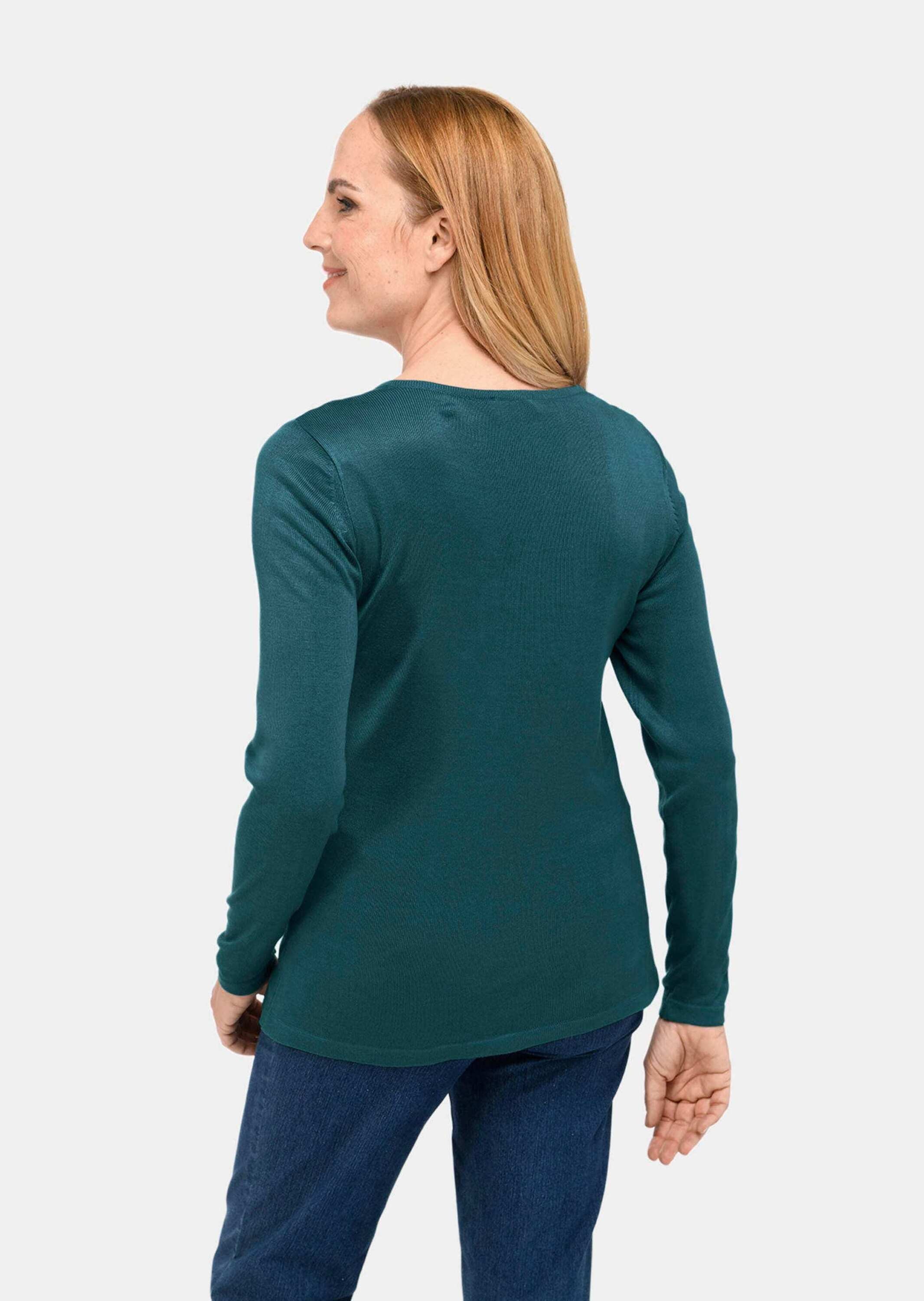 GOLDNER Strickpullover »Kurzgröße Unkomplizierter Pullover mit V-Ausschnitt«