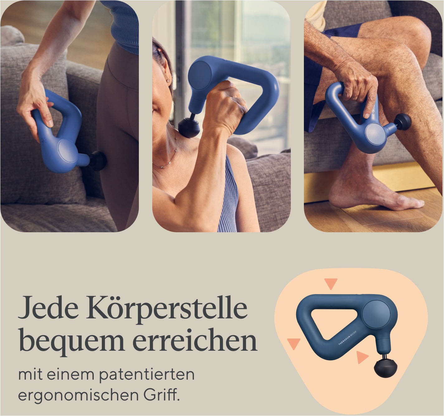 Therabody Massagepistole »Theragun Relief, Schmerzlinderung, Regeneration, Stressreduktion«, patentierter ergonomischer Griff & App-Steuerung