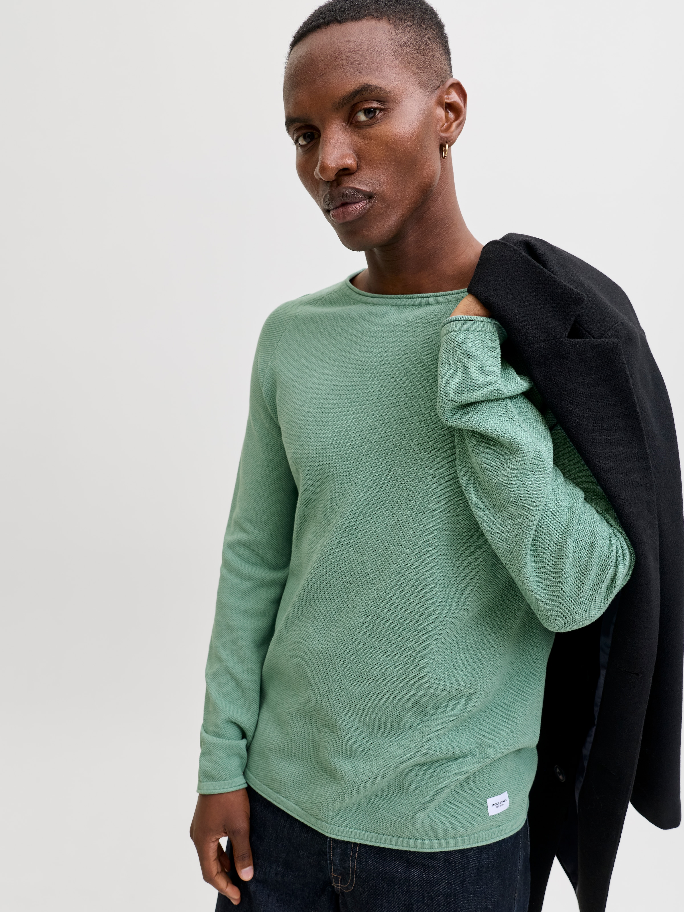 Jack & Jones Rundhalspullover »JJEHILL KNIT CREW NECK NOOS« Baumwolle, regular fit