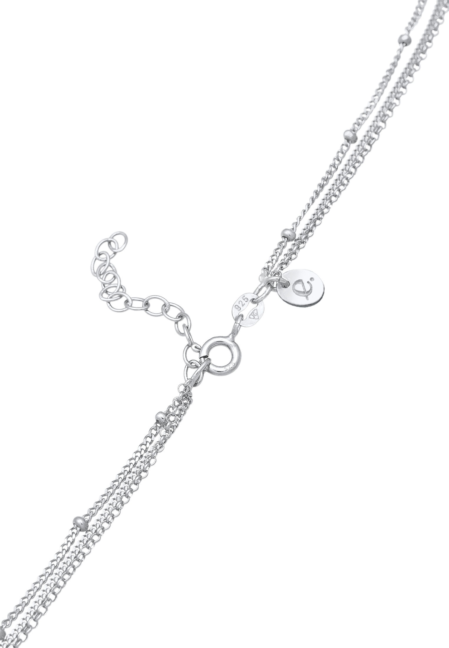 Elli Premium Silberkette »Halskette Layer Quarz Plättchen 925 Silber«