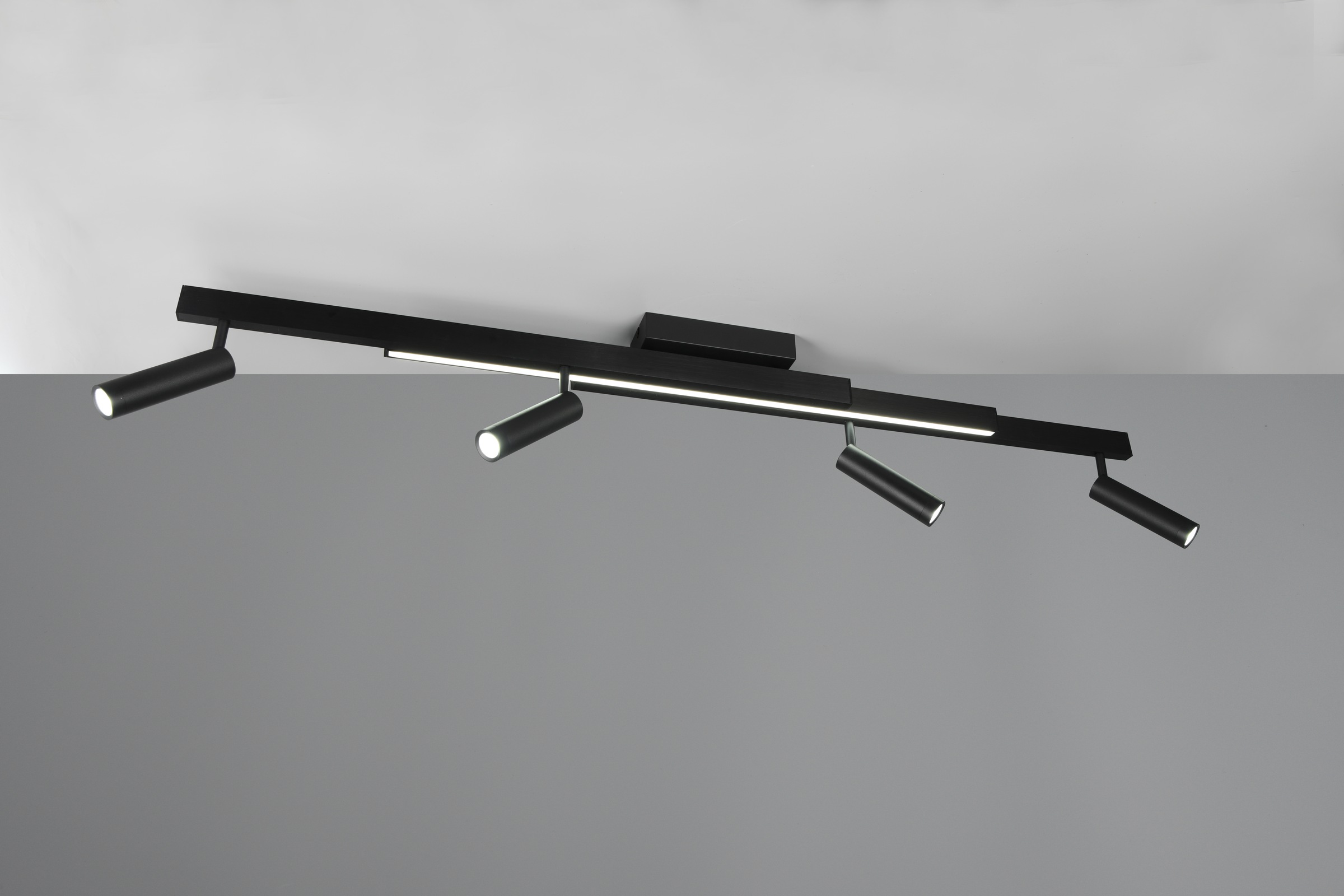 TRIO Leuchten LED Deckenleuchte »ZENO ausziehbare LED Deckenlampe mit 4 verstellbaren Spots dimmbar CCT« LED-Board 1 Stk. warmweiß - kaltweiß getrennt schaltbare Spots, Lichtfarbe einstellbar inkl Fernbedienung
