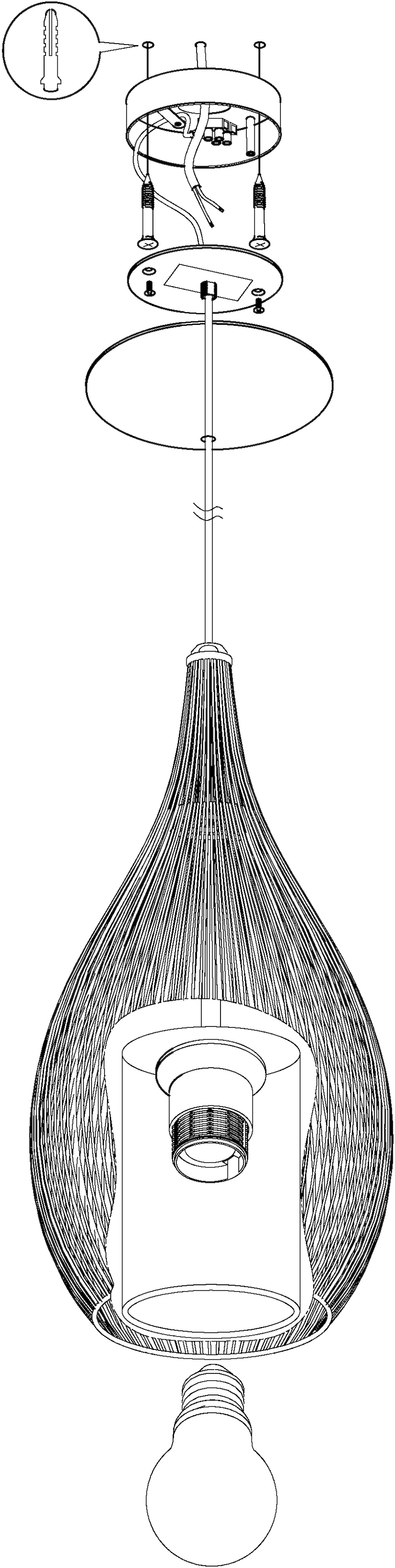 EGLO Pendelleuchte »RAZONI Hängelampe, Pendellampe, Stahl, satiniertes Glas, weiß, E27«, 1 flammig, Leuchtmittel E27 | ohne Leuchtmittel, Wohnzimmer, Esszimmer, Vintage, moder, Industrial, Retro, 130x19cm