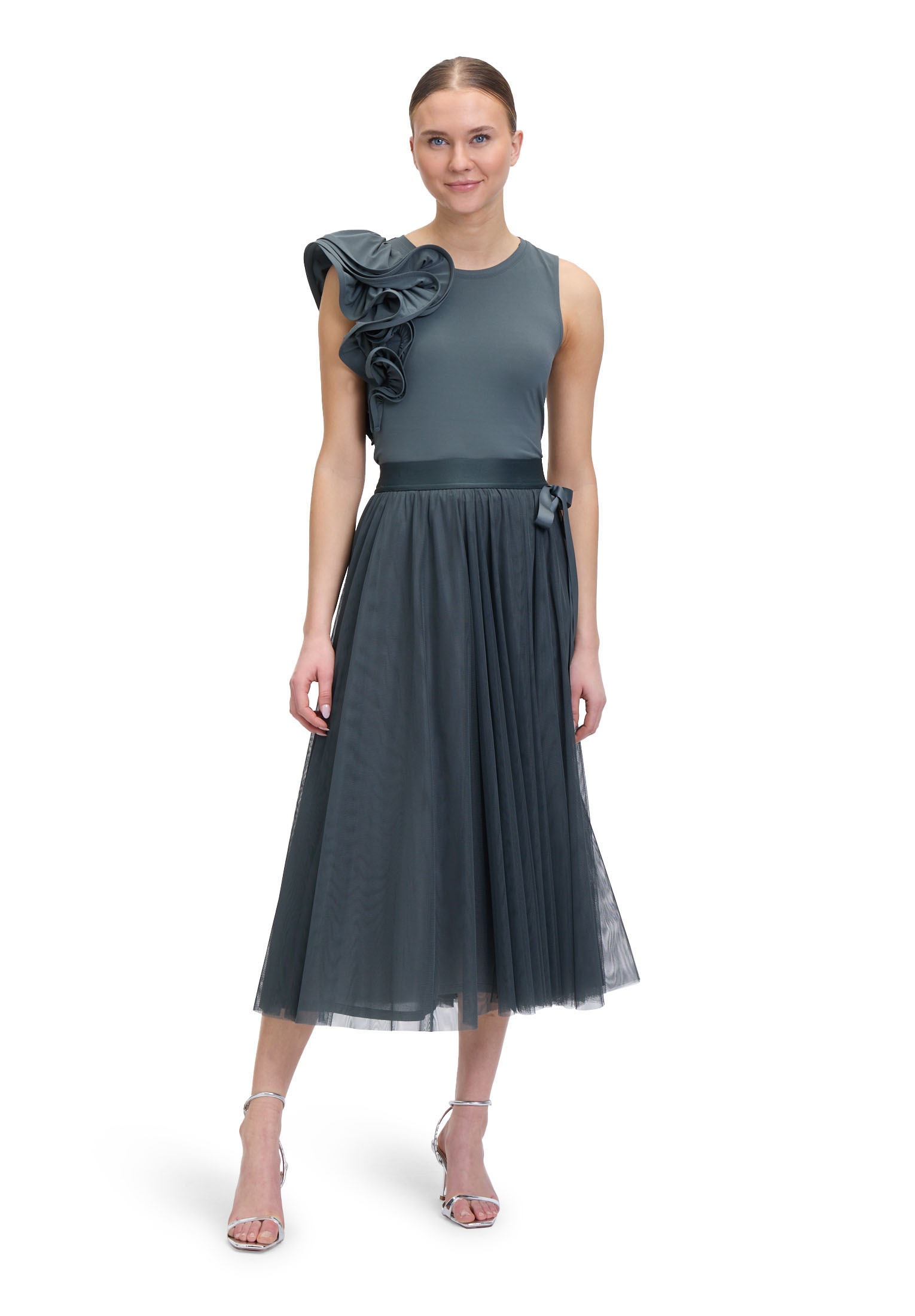 Vera Mont Shirttop »Rüschenbluse mit Rundhalsausschnitt«