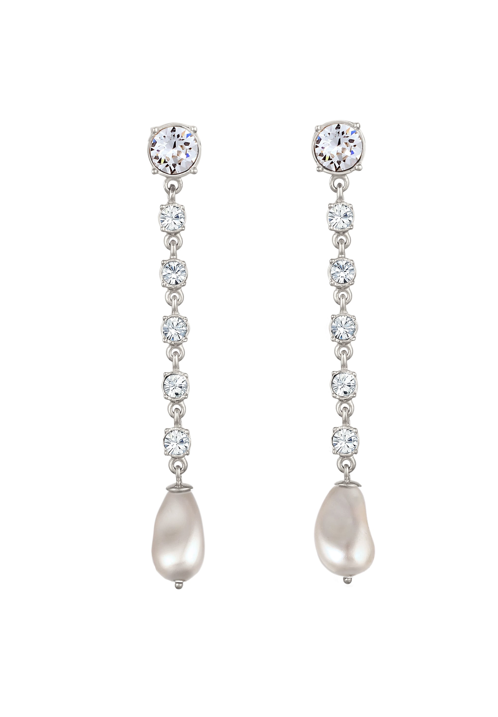 Elli Paar Ohrstecker »Ohrringe Ohrstecker mit Swarovski(R) Perlen Kristallen Weiß  925 Sterling Silber«