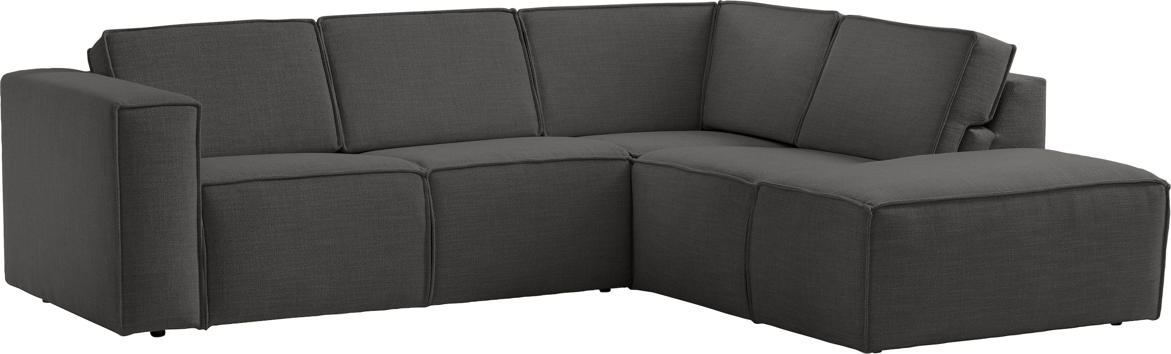 TRENDMANUFAKTUR Ecksofa »Dice, aktuelles Design, L-Form, mit komfortabler«, Sitztiefenverstellung und Kaltschaumpolsterung toller Sitzkomfort