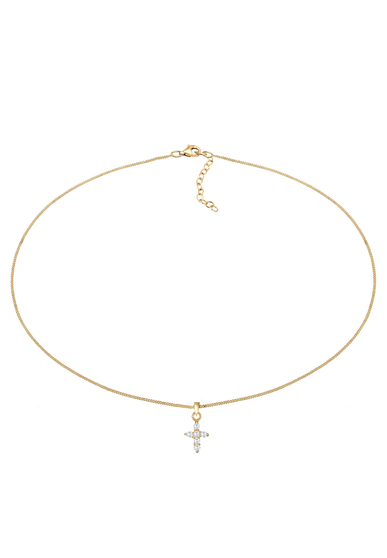 Elli Choker »Halskette Choker Kreuz Religion Zirkonia 925 Silber«