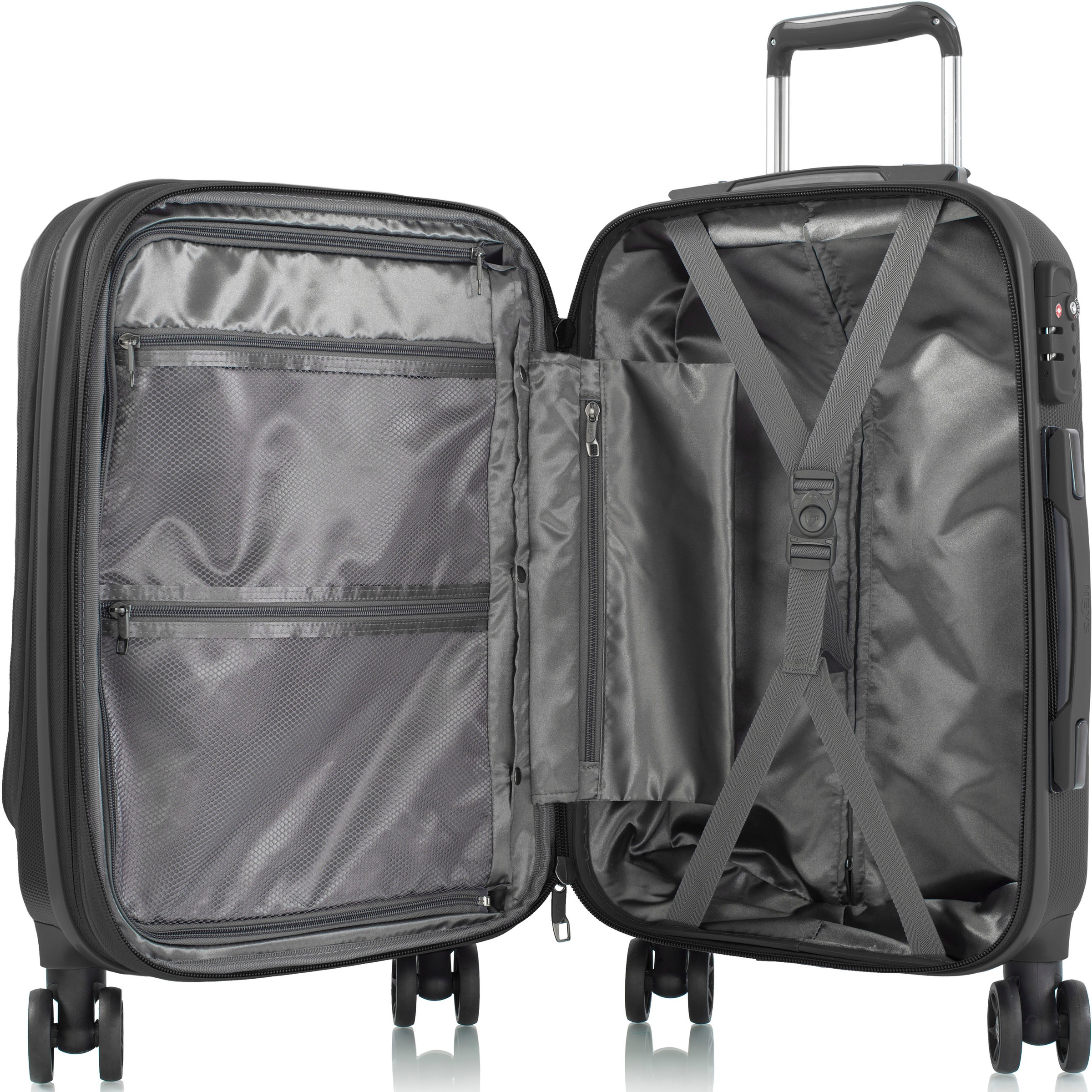 Heys Hartschalen-Trolley »Vantage Smart Access, 53 cm«, 4 Rollen, Heys x Joachim Llambi Handgepäck-Koffer Frontzugangsfach Laptoptasche