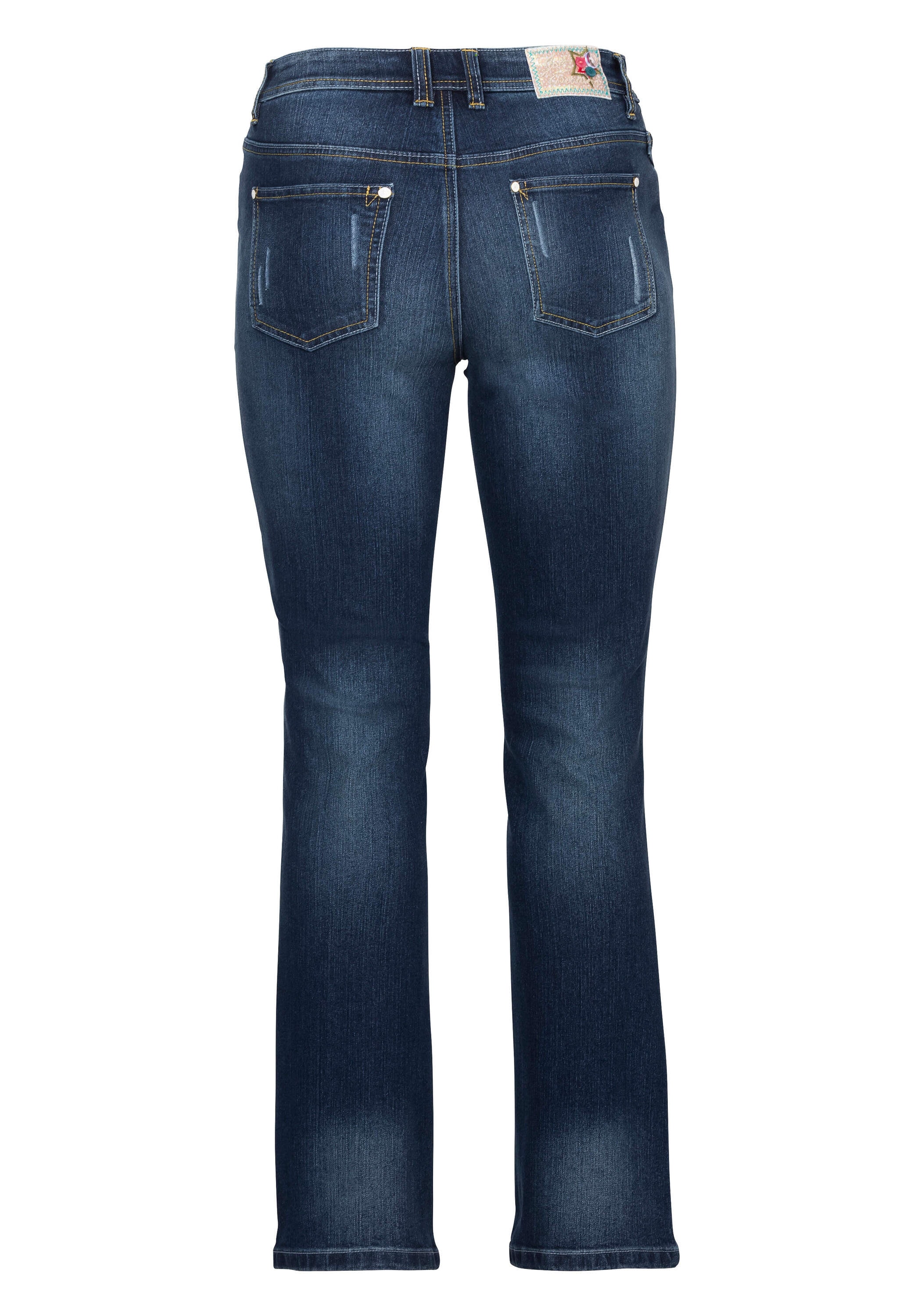 sheego by Joe Browns Bootcut-Jeans »Bootcut-Jeans Bootcut-Jeans im Used-Look« mit Pailletten am Bund