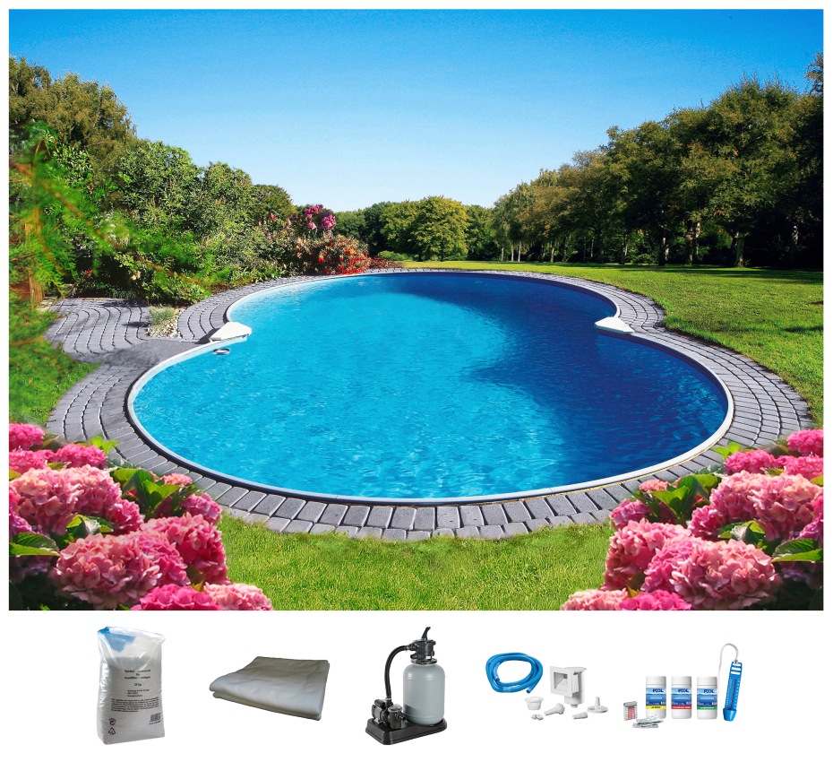 MyPool Achtformpool »Premium«, (Set), 6-tlg., LxBxH: 525x325x150 cm