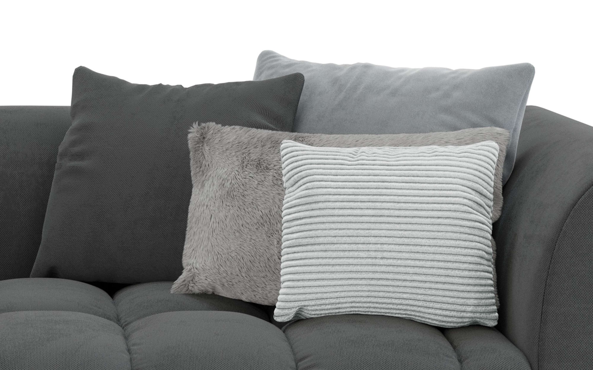 s.Oliver Big-Sofa »COBBO 3-Sitzer Design-Sofa Bubble-Optik, Maße B/T/H: 259/126/104 cm«, mit vielen Kissen, moderne Steppung und hoher Sitzkomfort