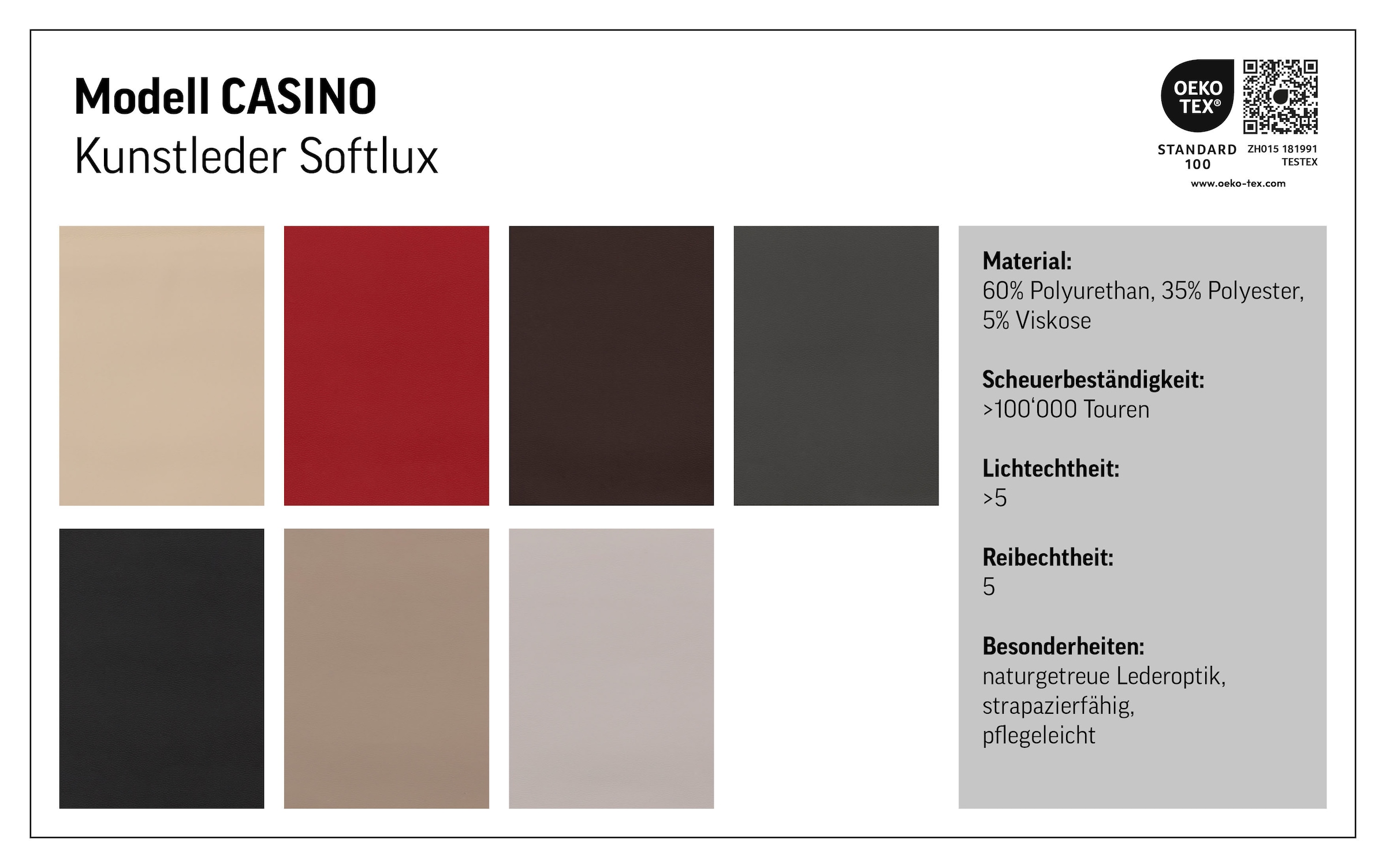 COTTA Polstergarnitur »Casino, Sofa Set, 3-2-1 Sitzer, Wohnzimmer Garnitur« Set, 3 tlg. Sessel, 2-Sitzer, 2,5-Sitzer, hohe Rückenlehne