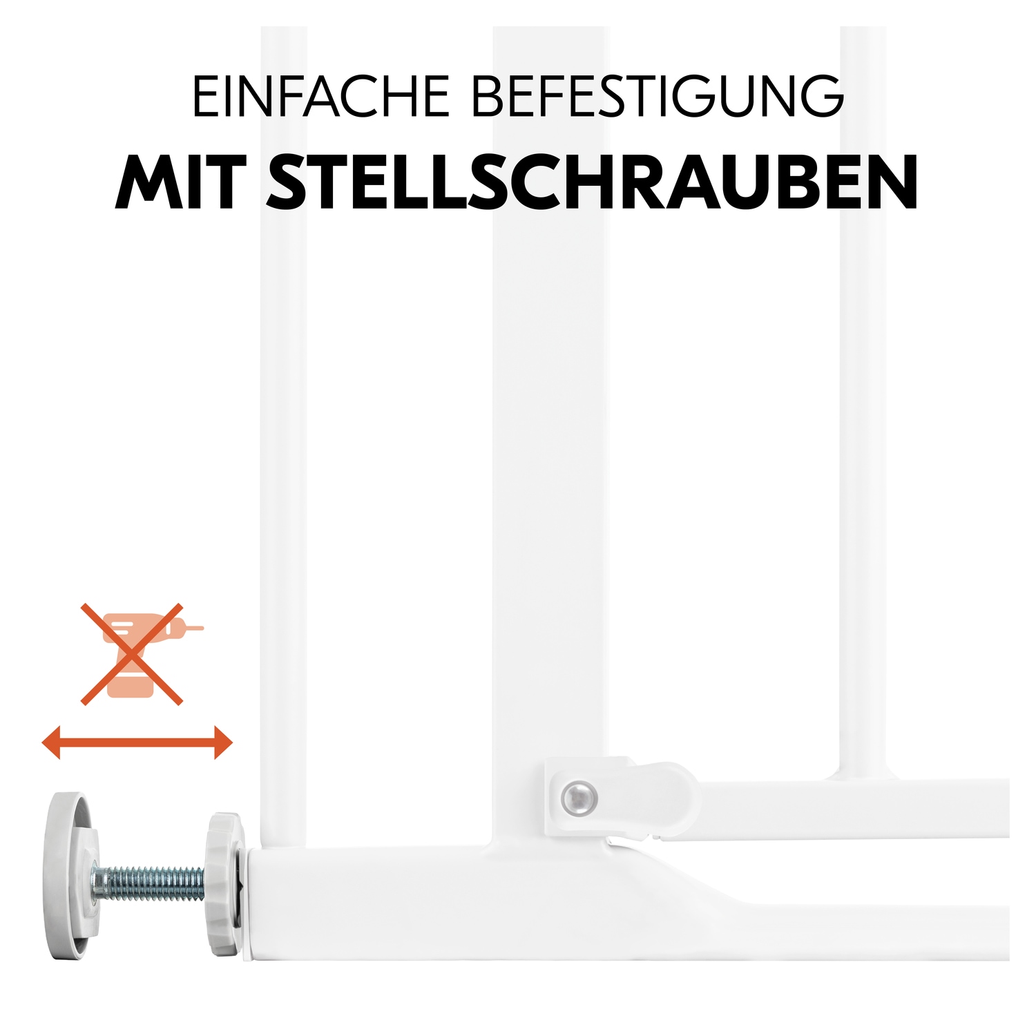 Hauck Türschutzgitter »Clear Step Set 2 inklusive Verlängerung 21 cm, White«, auch als Treppenschutzgitter verwendbar, 96-101 cm; flacher Durchgang