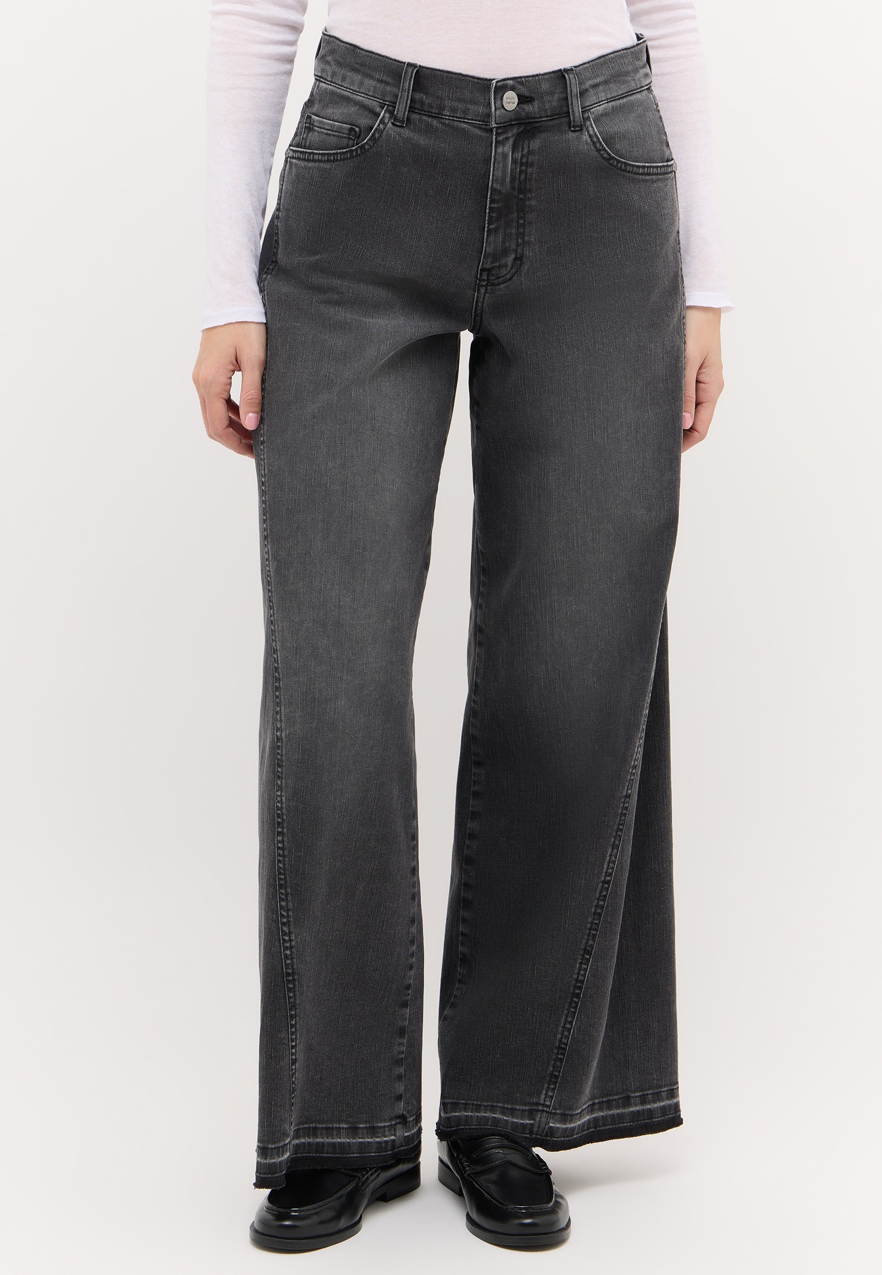 ANGELS Schlagjeans »LIVA EDGY« mit extraweitem Bein und Teilungsnaht