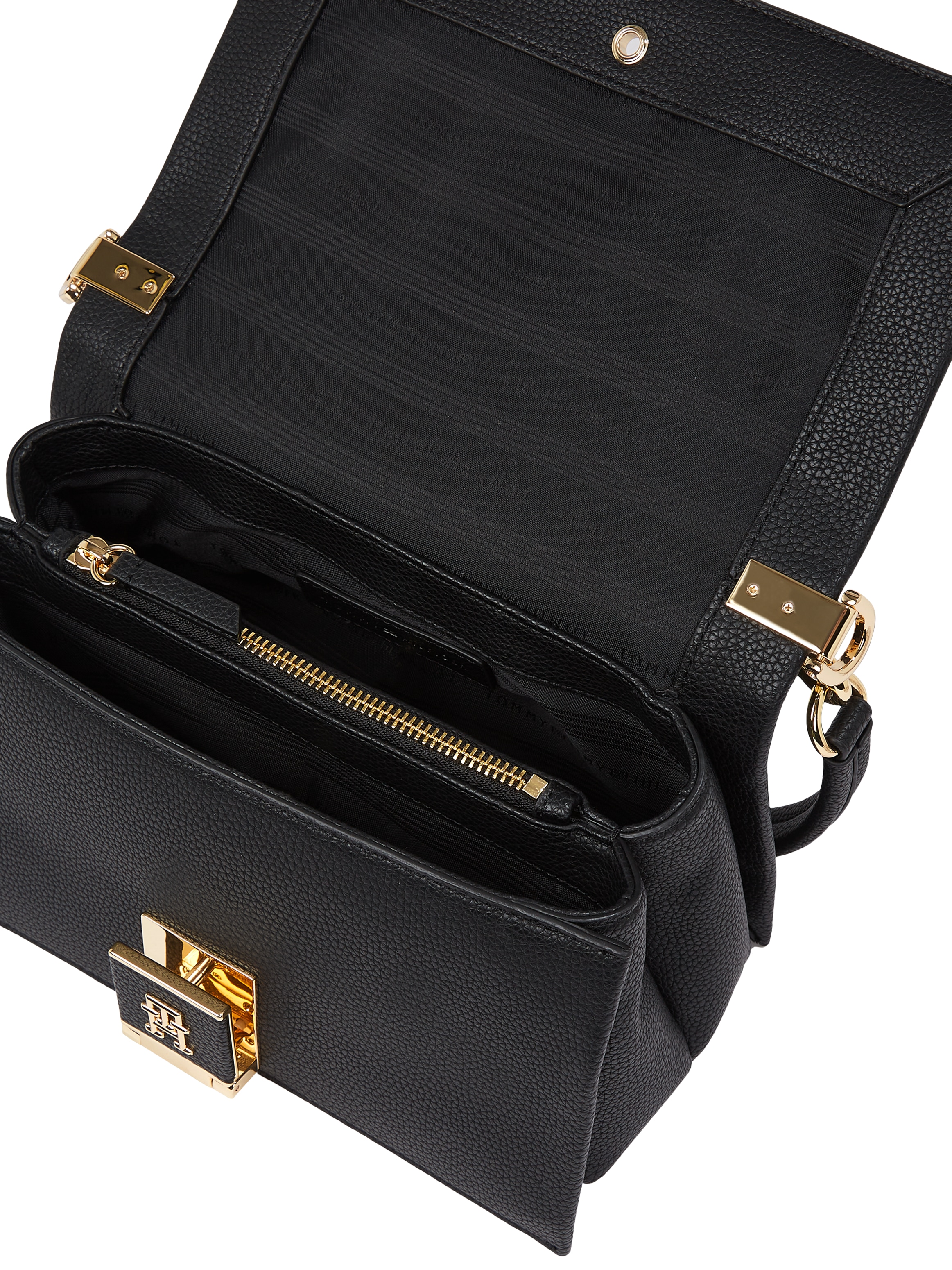 Tommy Hilfiger Umhängetasche »TH HER MED CROSSOVER«, Abendtasche, Clutch, Mini Bag mit goldfarbenem Highlights