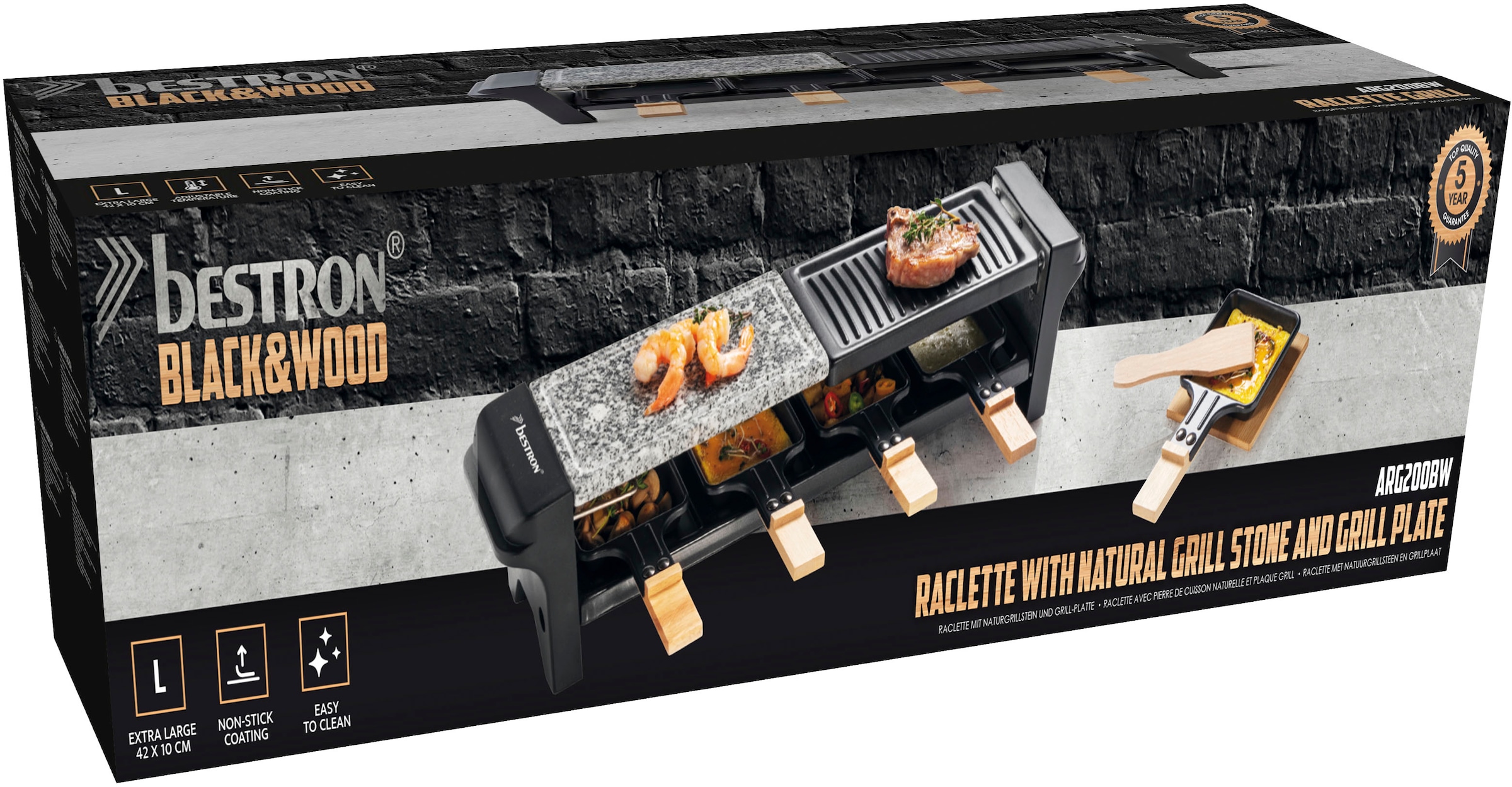 bestron Raclette »Grill für 4 Personen«, 4 St. Raclettepfännchen, 650 W,  mit 4 Pfännchen, 4 Holzschaber & 4 Untersetzern jetzt online bei OTTO