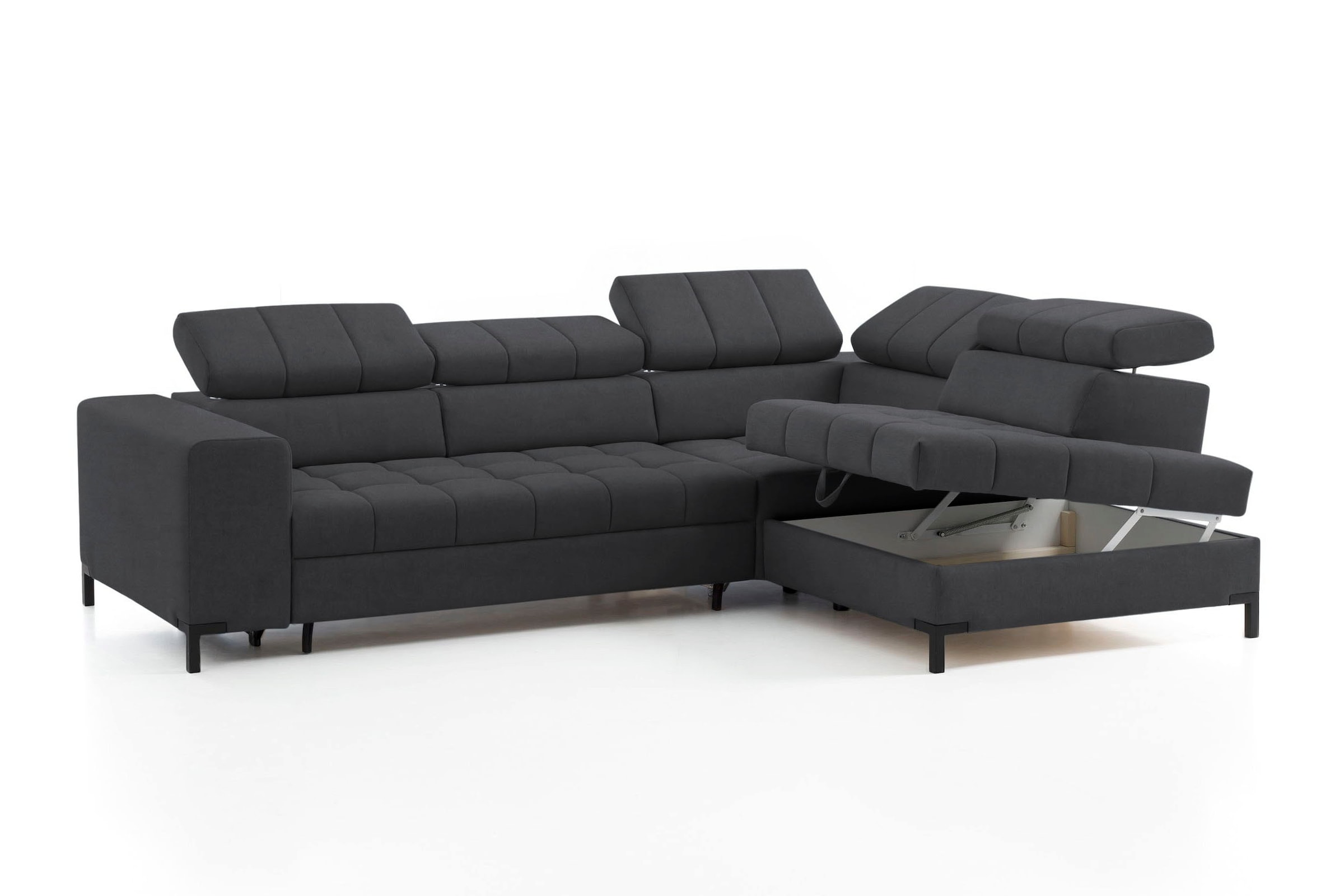 exxpo - sofa fashion Ecksofa »Bocco, hochwertige Verarbeitung, toller Sitzkomfort, bequem, L-Form«, wahlweise mit Bettfunktion u. Bettkasten, inkl. Kopfteilverstellung
