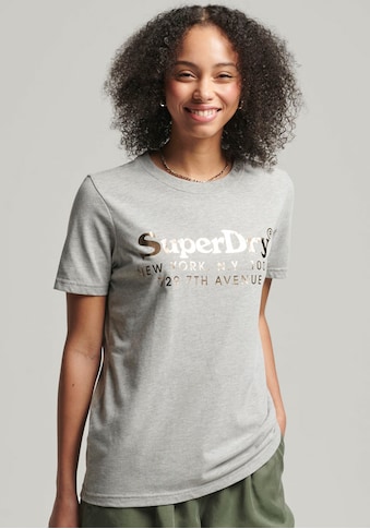 Superdry Kurzarmshirt, mit Metallic Print kaufen