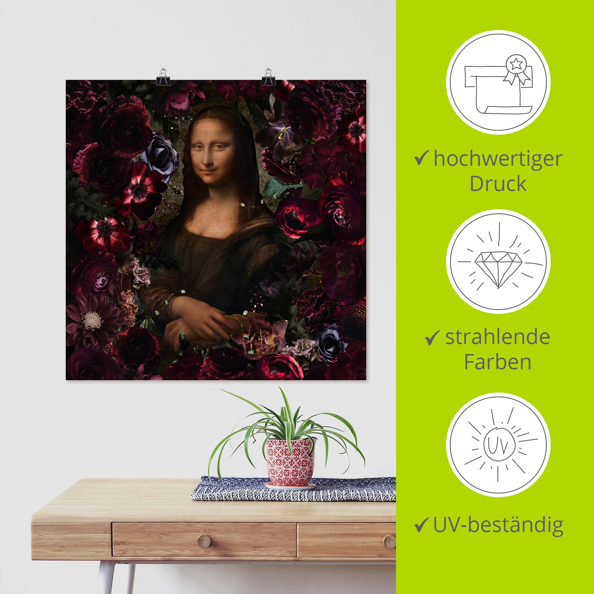 Artland Wandbild »Mona Lisa - Da Vinci Adaption« Portrait 1 Stk. tlg. als Alubild, Leinwandbild, Poster, Wandaufkleber in verschied. Größen