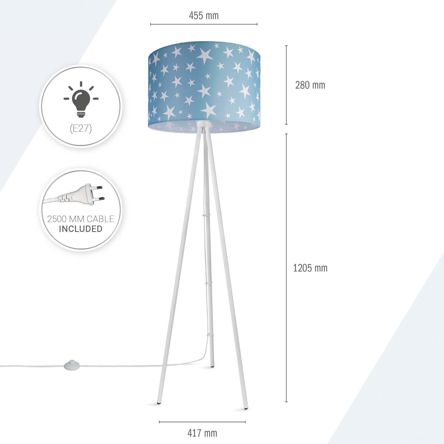 Paco Home Stehlampe »Trina Capri«, Leuchtmittel E27 | ohne Leuchtmittel, Kinderlampe LED Kinderzimmer, Sternen-Motiv, Deko Stehleuchte E27