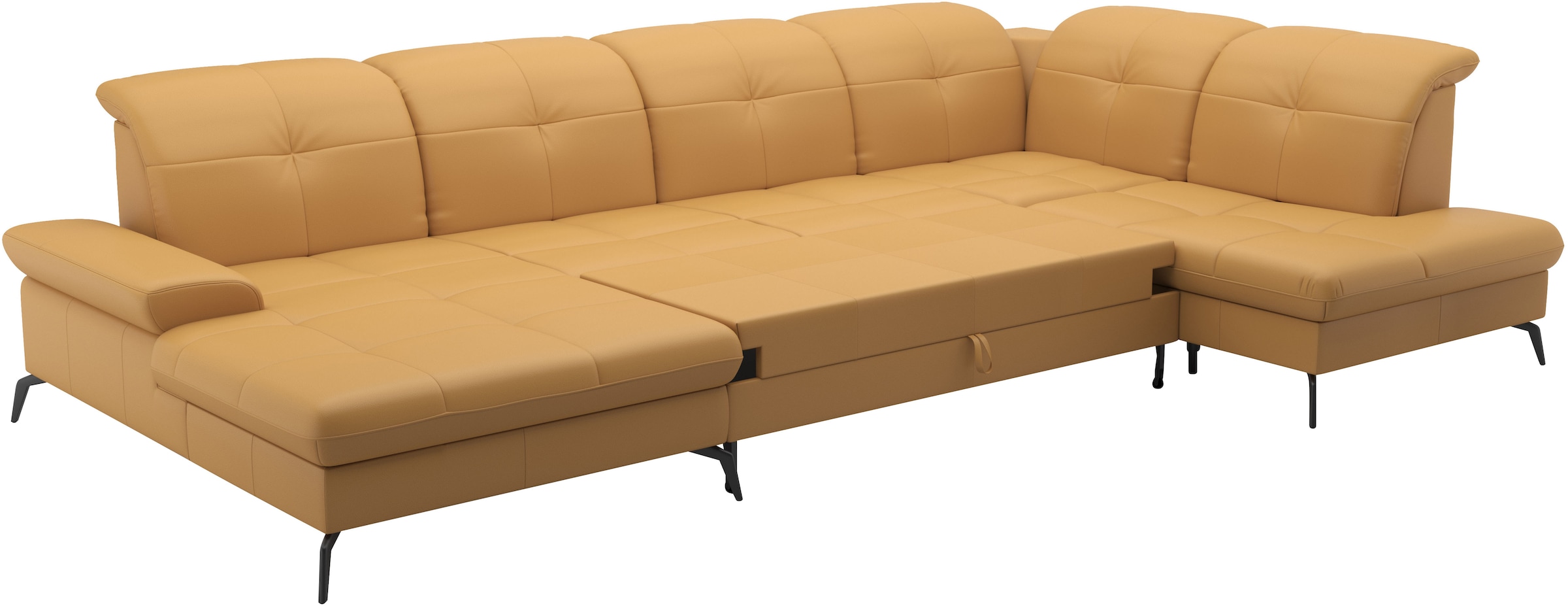 sit&more Wohnlandschaft »Amica, U-Form, inkl. Sitztiefenverstellung und Armteilverstellung«, wahlweise mit Kopfteilverstellung, Bettfunktion und Bettkasten