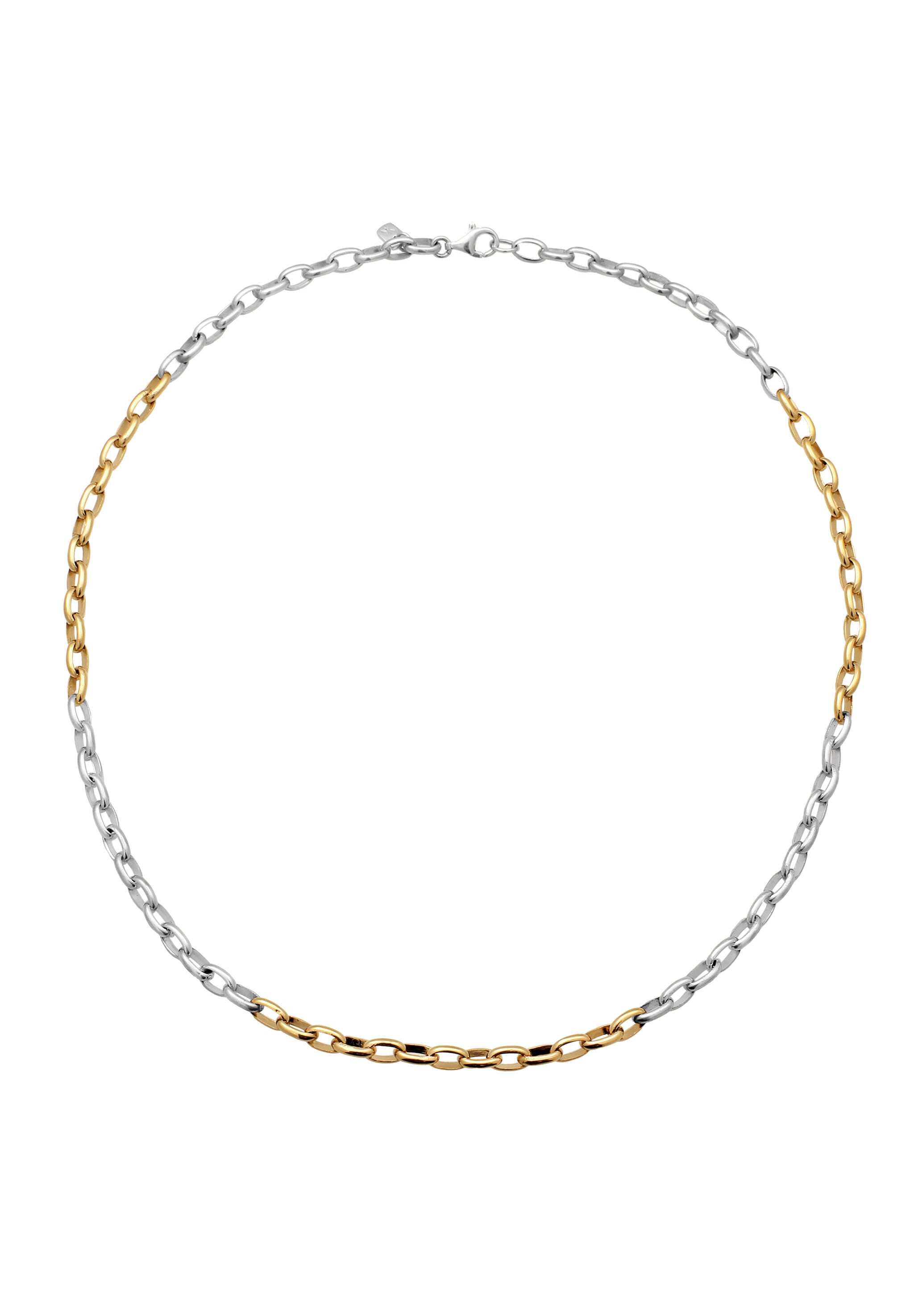 Kuzzoi Silberkette »Halskette Ankerkette Rund Bicolor 925 Sterling Silber«