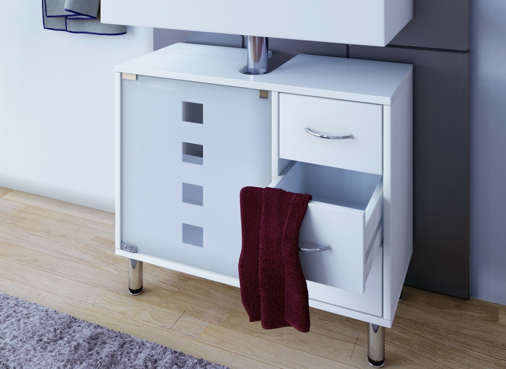 VCM Waschbeckenschrank »Holz Badmöbel Badunterschrank Darola Schublade«
