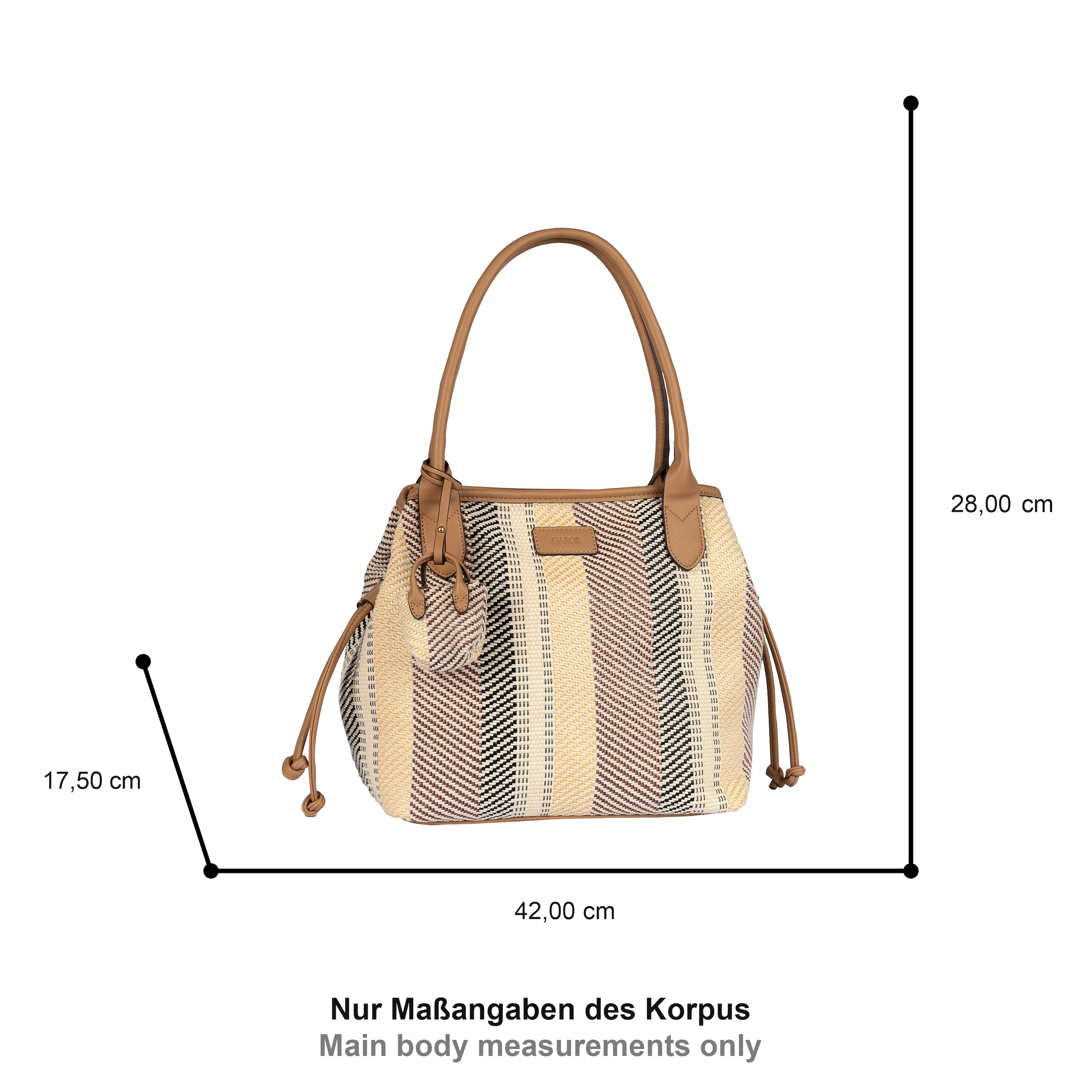 Gabor Shopper »Granada Denada« Damen Umhängetasche, Schultertasche mit Mini-Me Anhänger