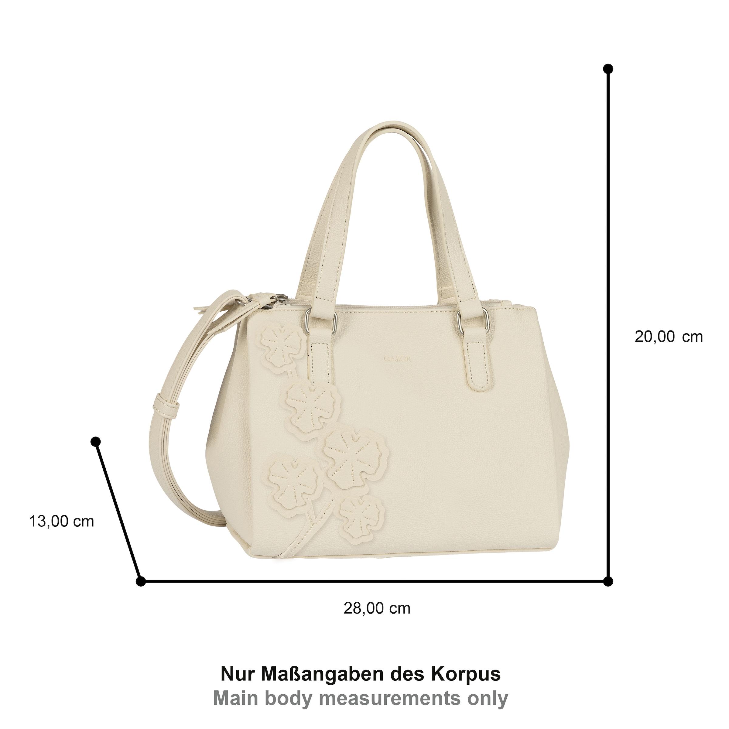 Gabor Shopper »Jovita« mit verspielten 3D-Blüten auf weich genarbtem Lederimitat