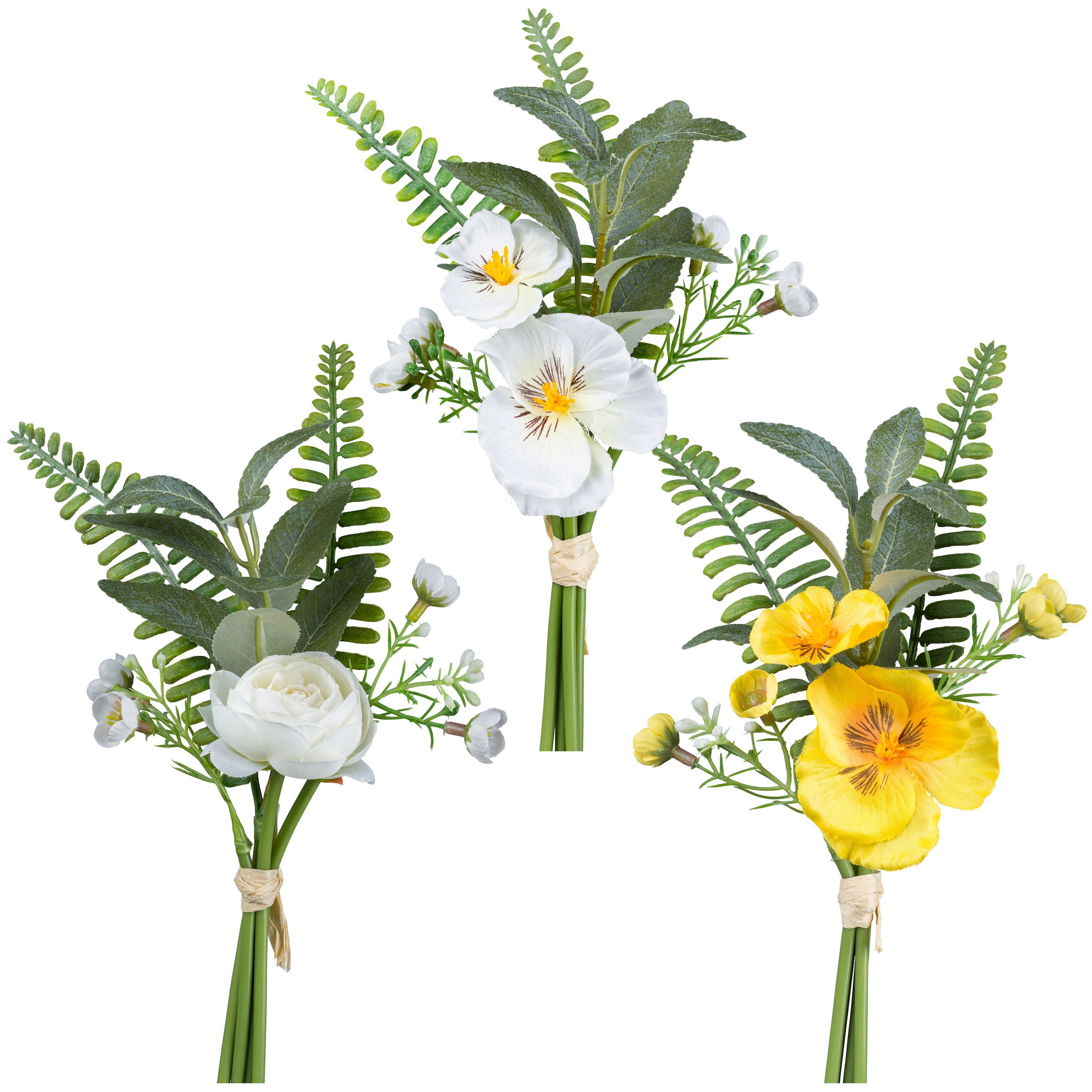 Creativ green Kunstblumenstrauß »Mix aus Stiefmütterchen und Ranunkel«, mit detailgetreuen Blüten