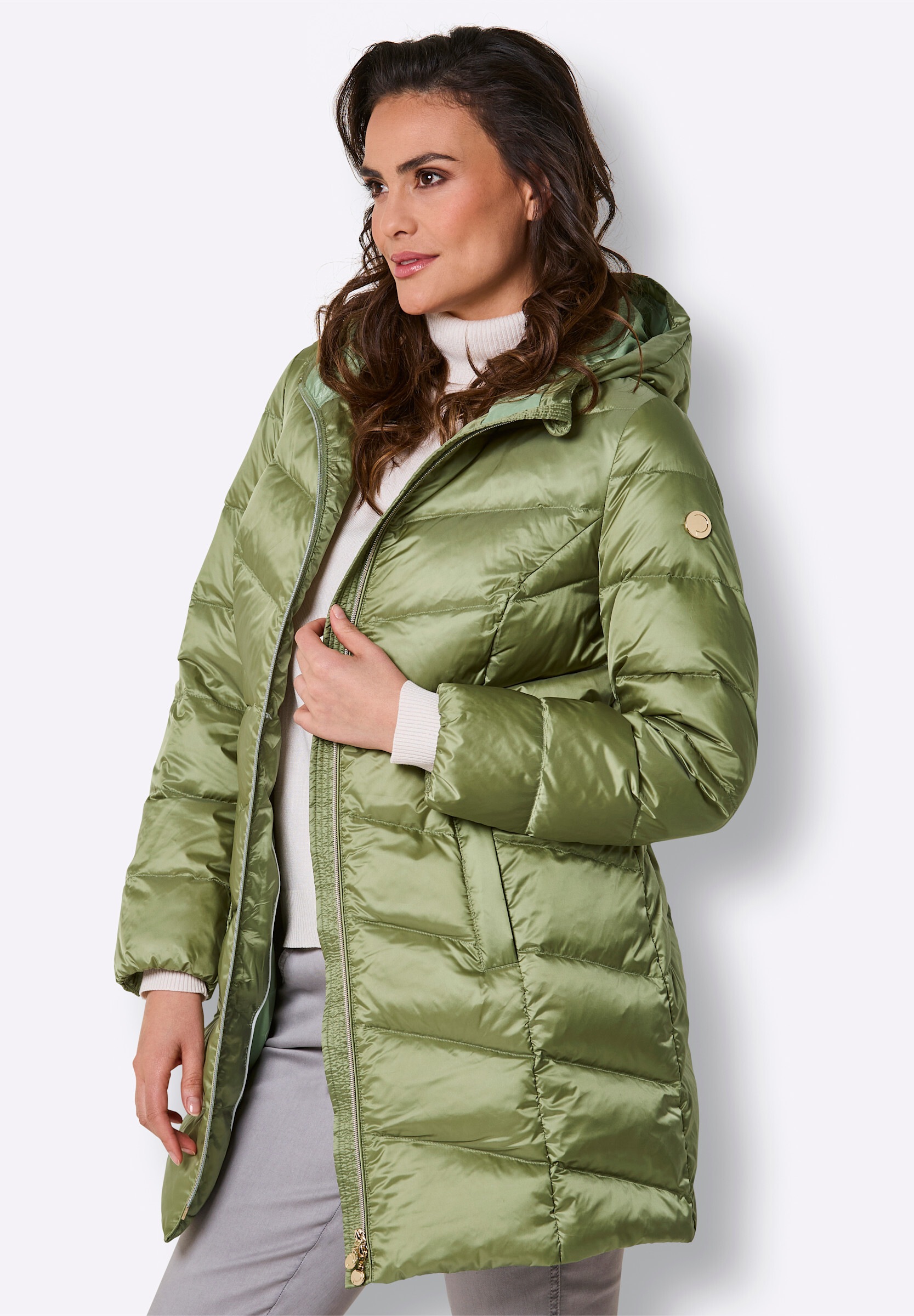 creation L Daunenjacke »Daunen-Steppjacke Daunenjacke mit formgebenden Wiener Nähten« mit Kapuze