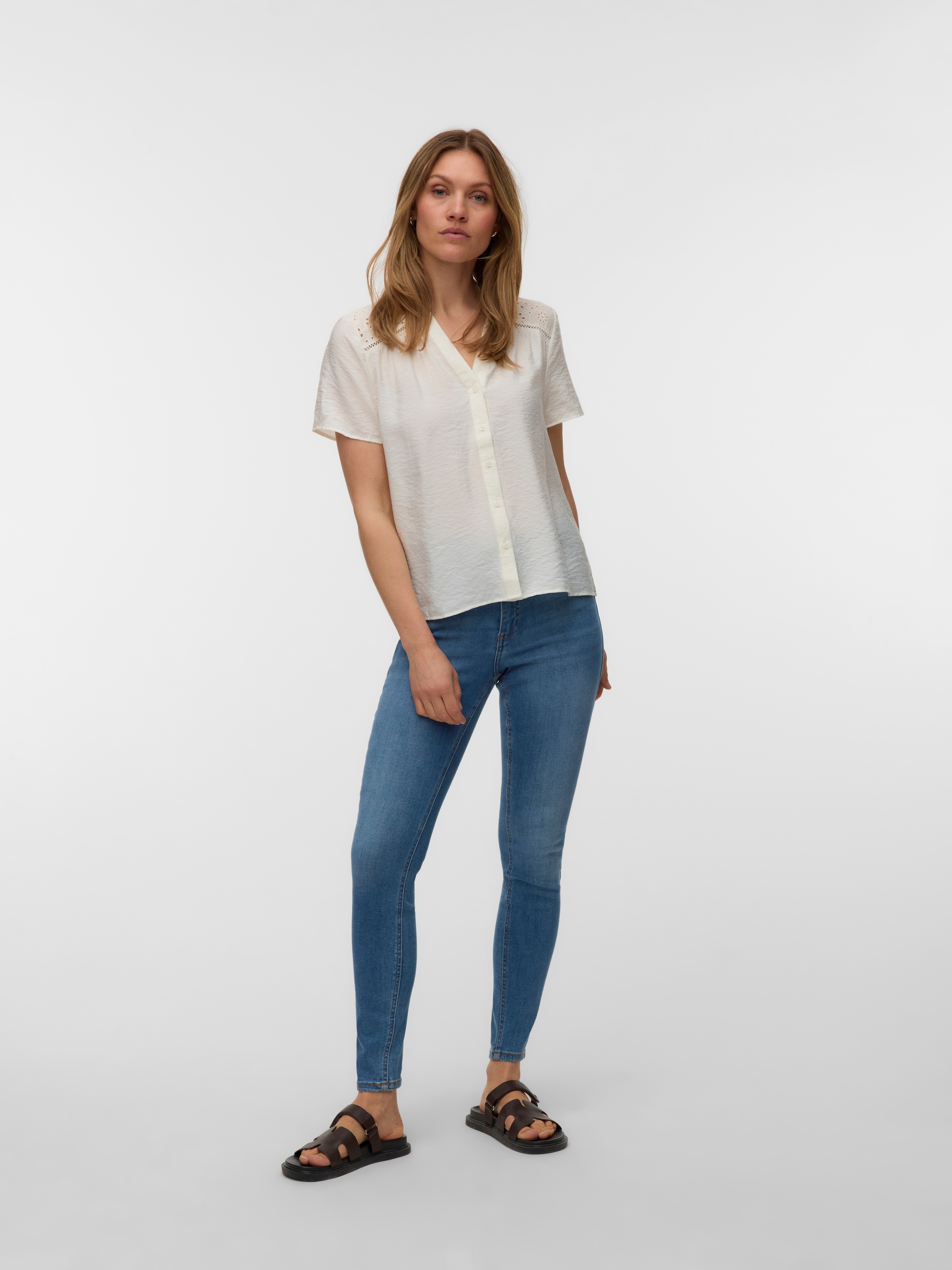 Vero Moda Kurzarmbluse »VMJOSIE SS EMB TOP WVN« Viskosemischung
