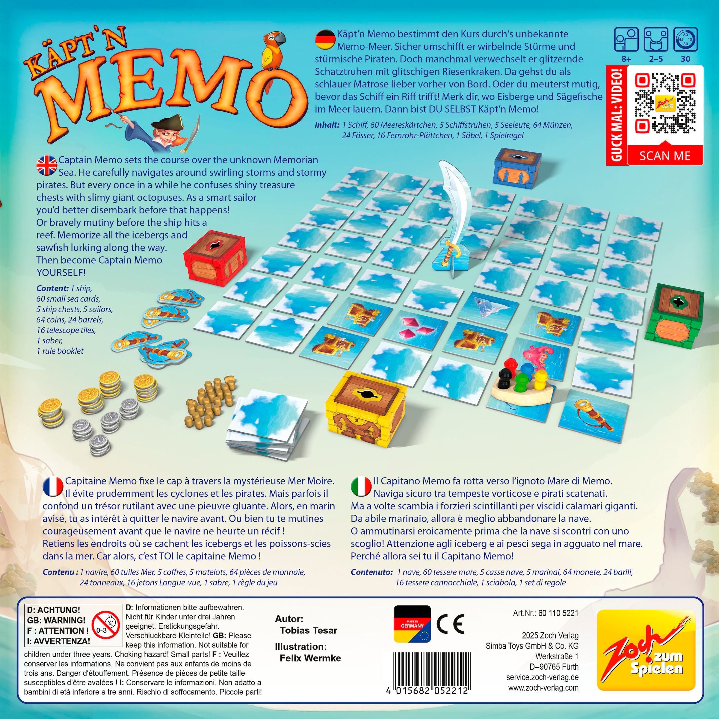 Zoch Spiel »Käpt'n Memo«, Made in Germany