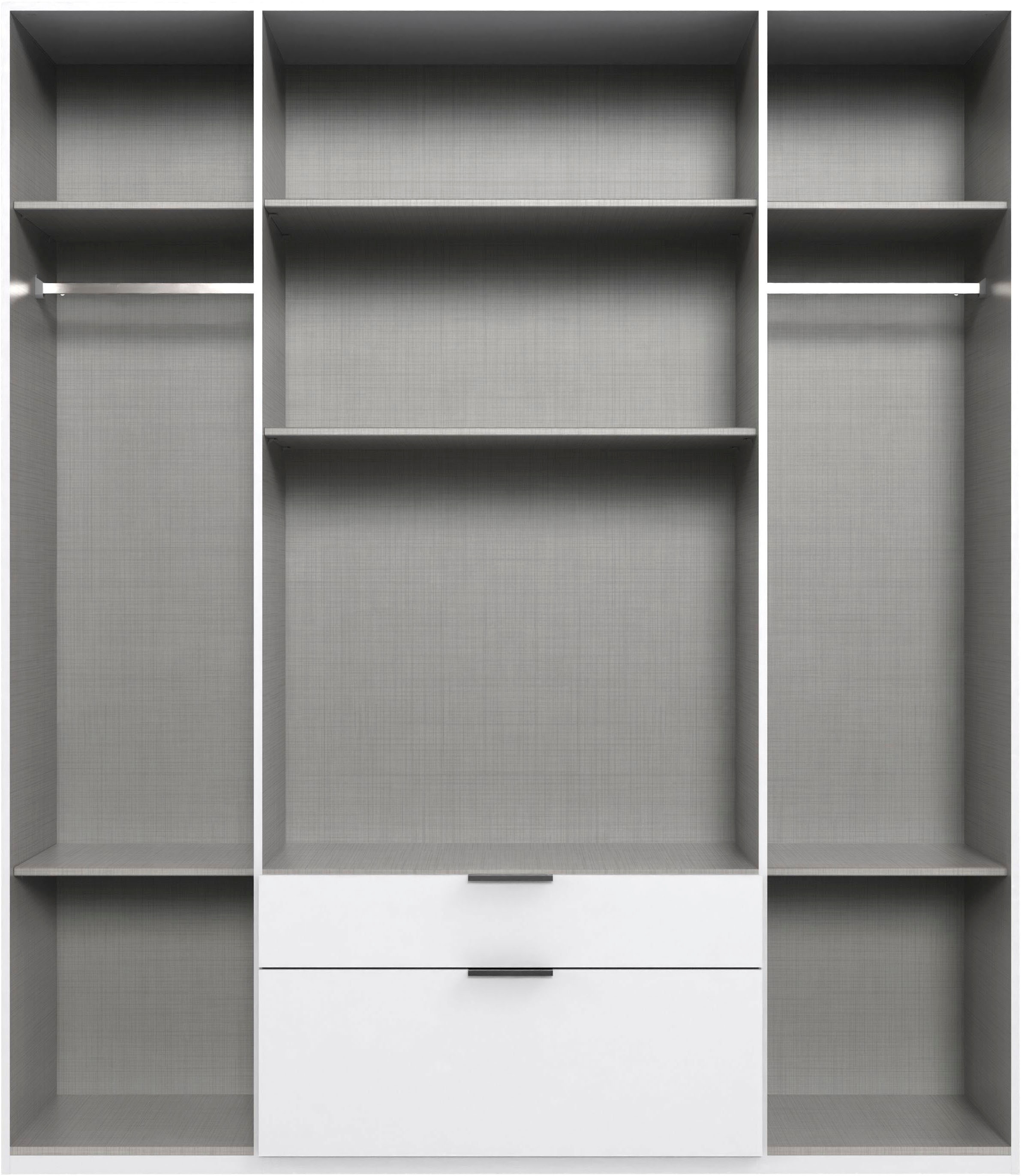 Wimex Drehtürenschrank »Mugano, 135 oder 180cm breit, 208 oder 236cm hoch, Made in Germany«, (mit langen Griffstangen aus Metall), wahlweise mit oder ohne Spiegel, mit Schubladen