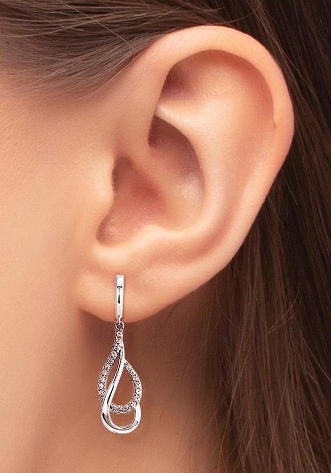 Amor Paar Ohrstecker »Tropfen, 2026220«, mit Zirkonia (synth.)