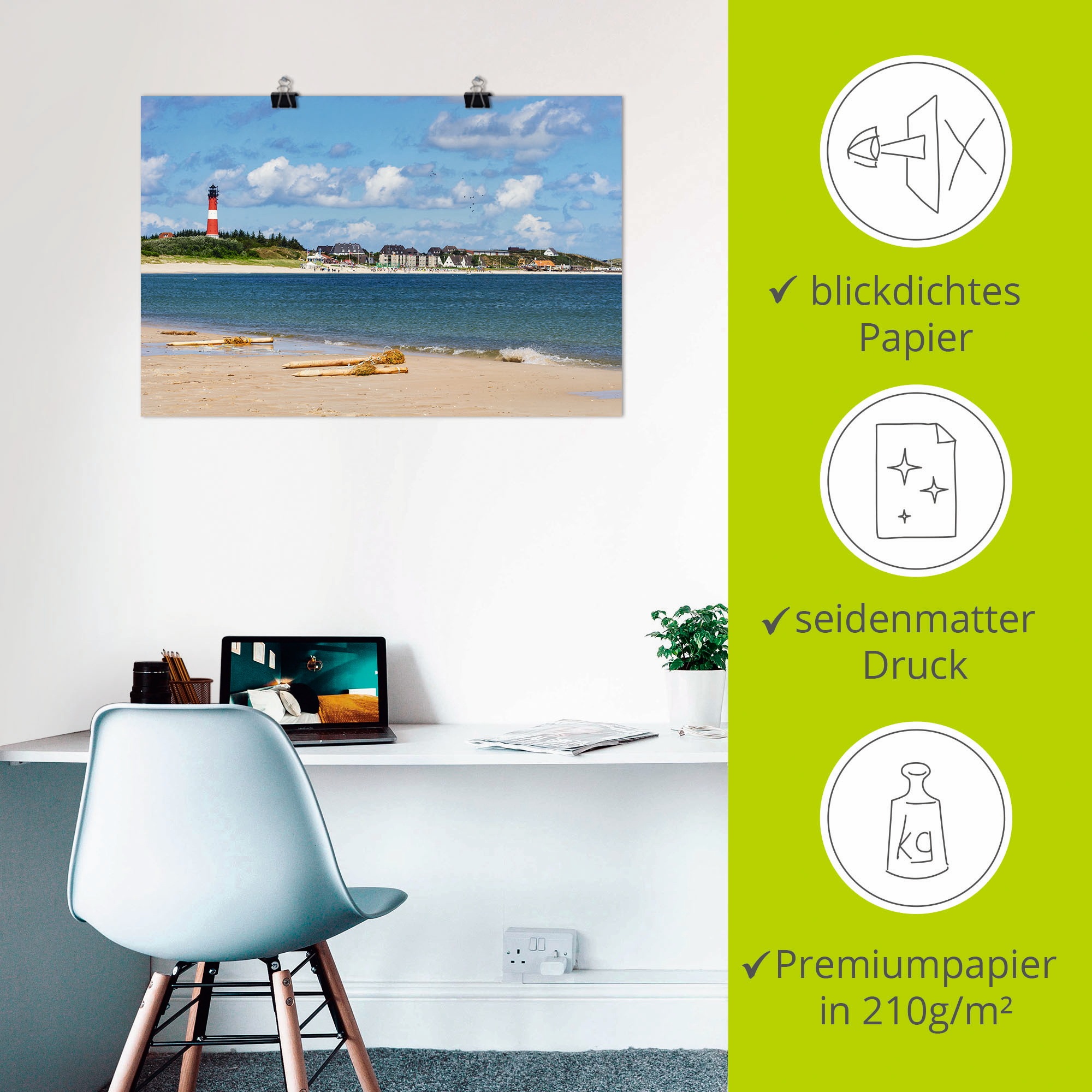 Artland Poster »Hörnum - Insel Sylt«, Strand, (1 St.), als Alubild, Leinwandbild, Wandaufkleber oder Poster in versch. Größen
