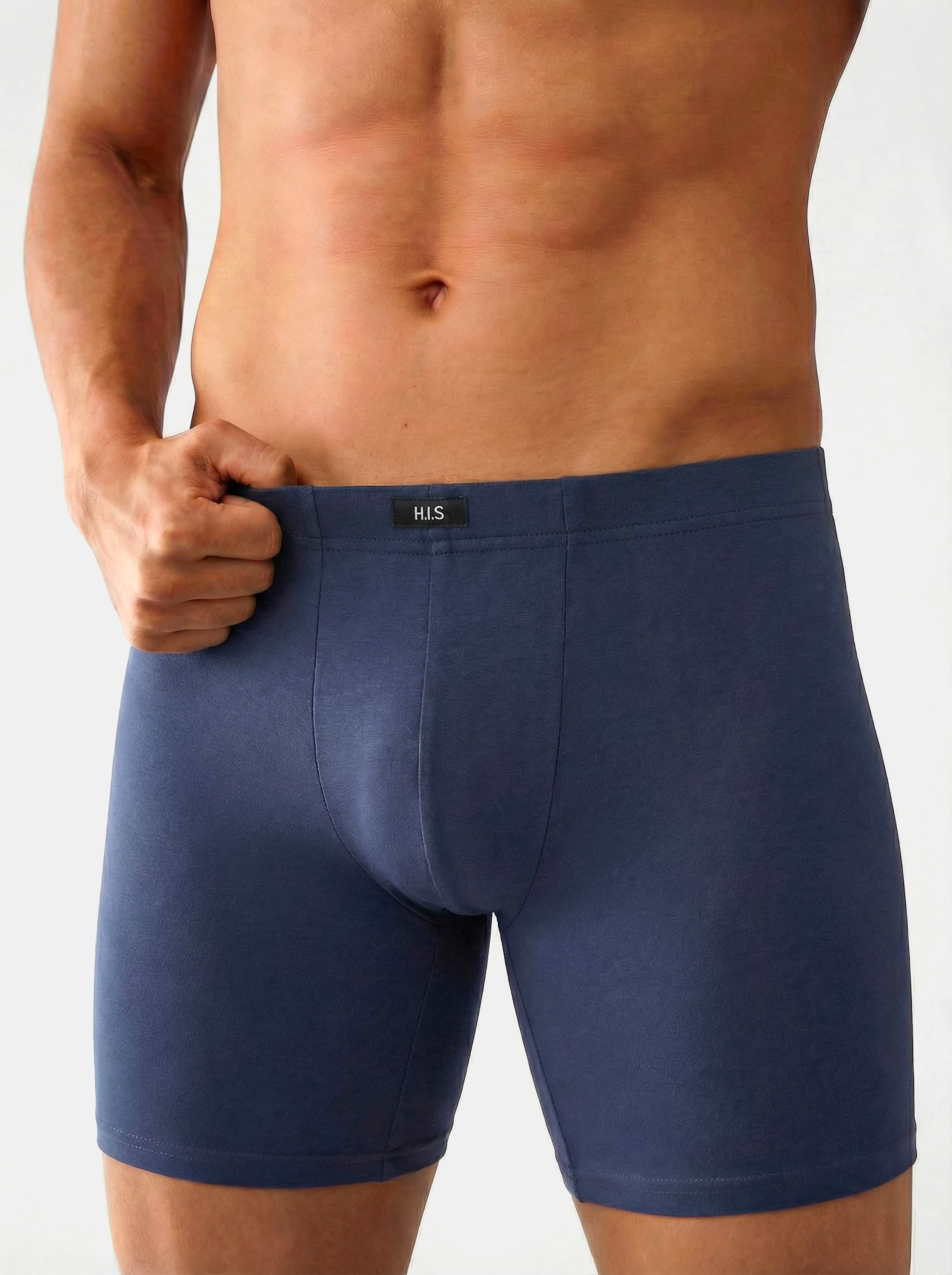H.I.S Langer Boxer »Langer Boxer Boxershorts für Herren« Packung, 5 Stk. Boxershorts für Herren, mit Logo am Bund