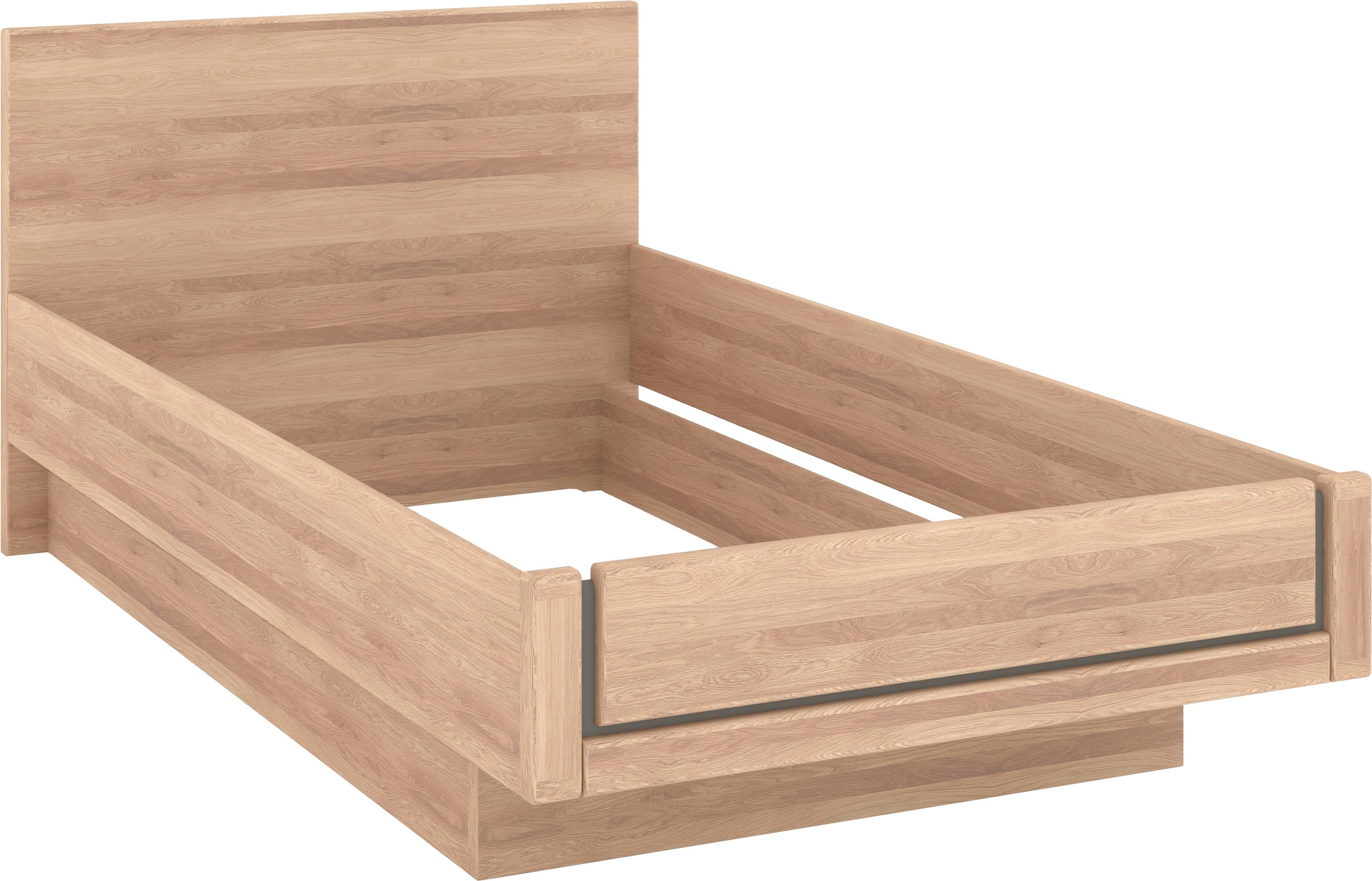 Musterring Holzbett »Sorrent, Bettgestell, Bettrahmen, teilmassiv Eiche«, (MADE IN GERMANY), Eiche teilmassiv, Liegehöhenverstellung, in schwebender Optik