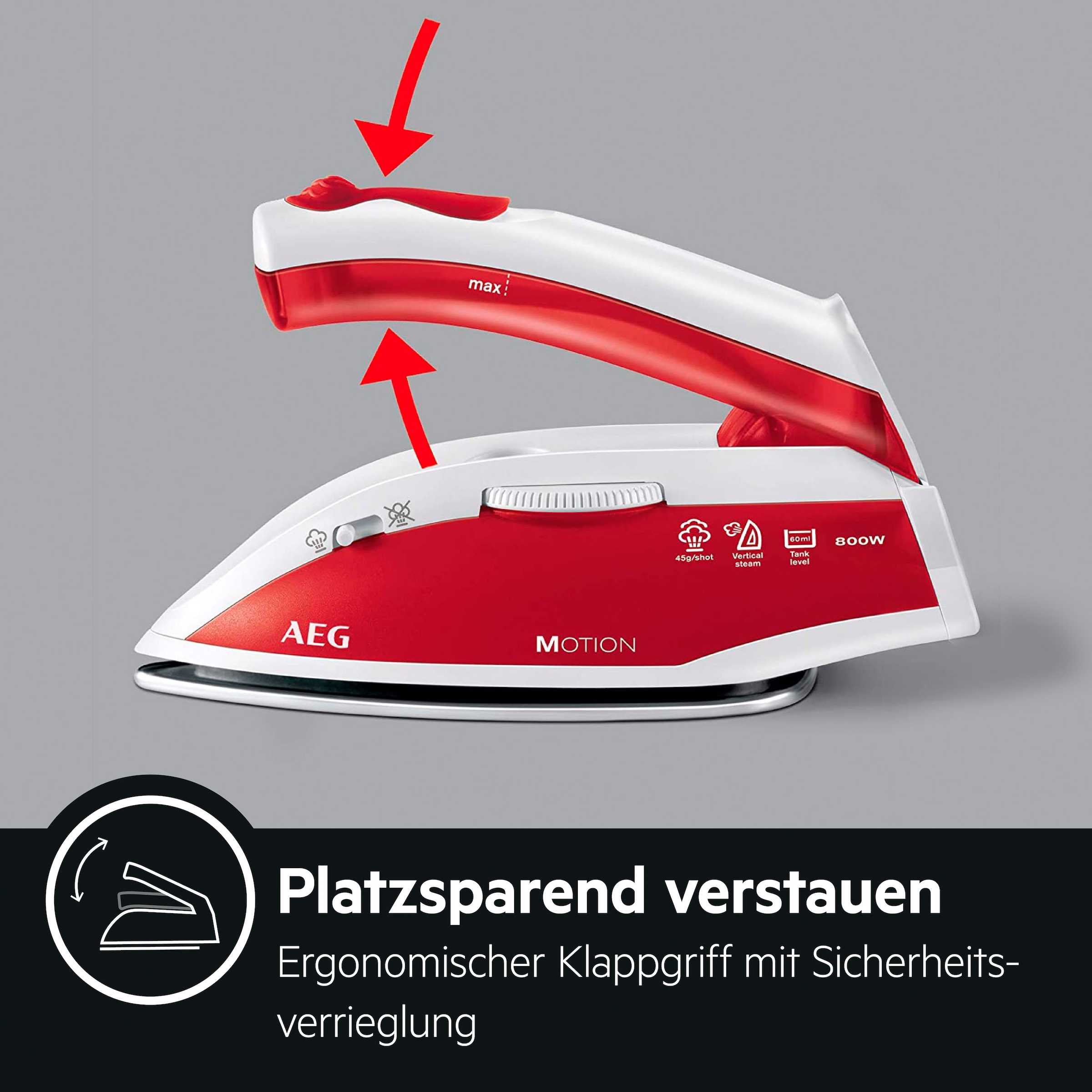 »DBT W, im Online 800«, AEG 800 kratzfeste Reise-Dampfbügeleisen Shop OTTO Edelstahl-Bügelsohle
