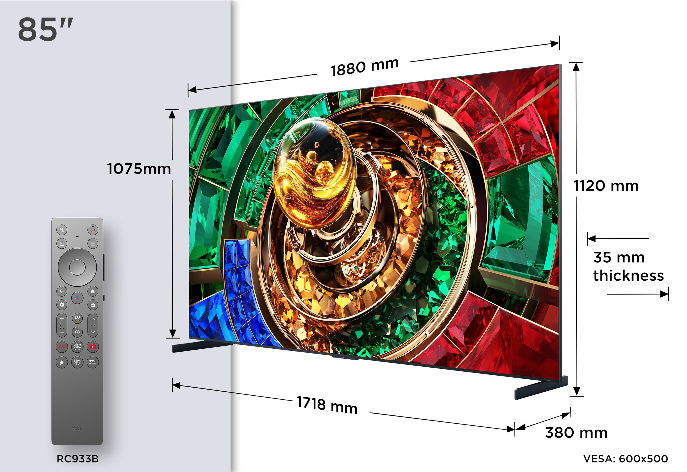 TCL Mini-LED-Fernseher »85RM9LX1« 215 cm/85 ″ Smart-TV