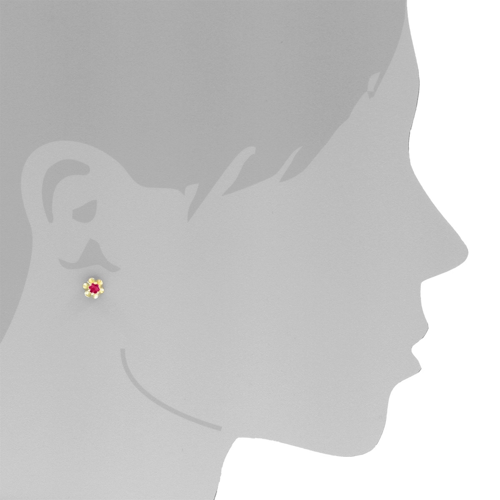 OSTSEE-SCHMUCK Paar Ohrstecker »- Pia 4 mm - Gold 333/000 - sy. Rubin«