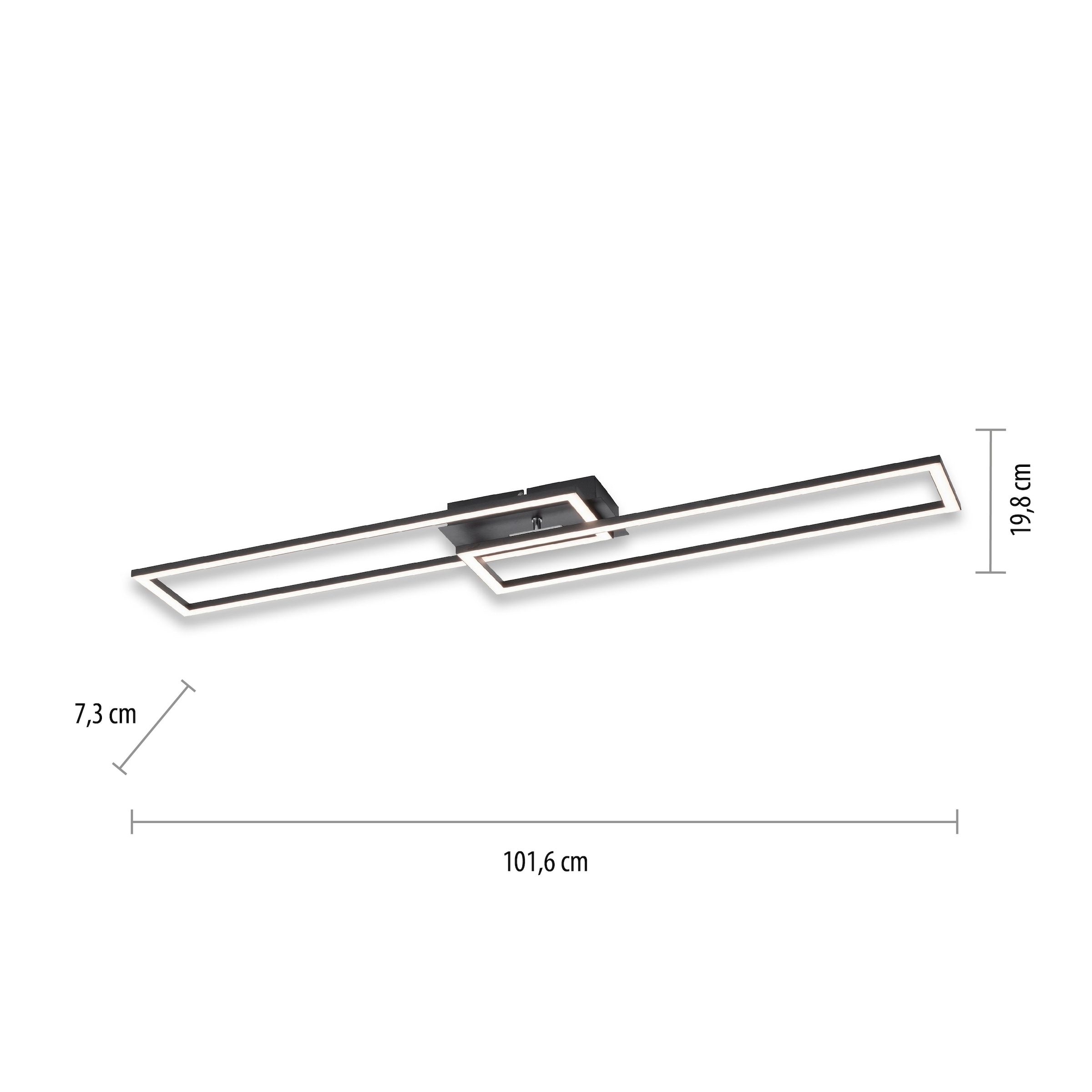 JUST LIGHT Deckenleuchte »IVEN«, 1 flammig, Leuchtmittel LED-Board | LED fest integriert, LED, dimmbar, Switchmo, Memory, nach Trennung vom Netz