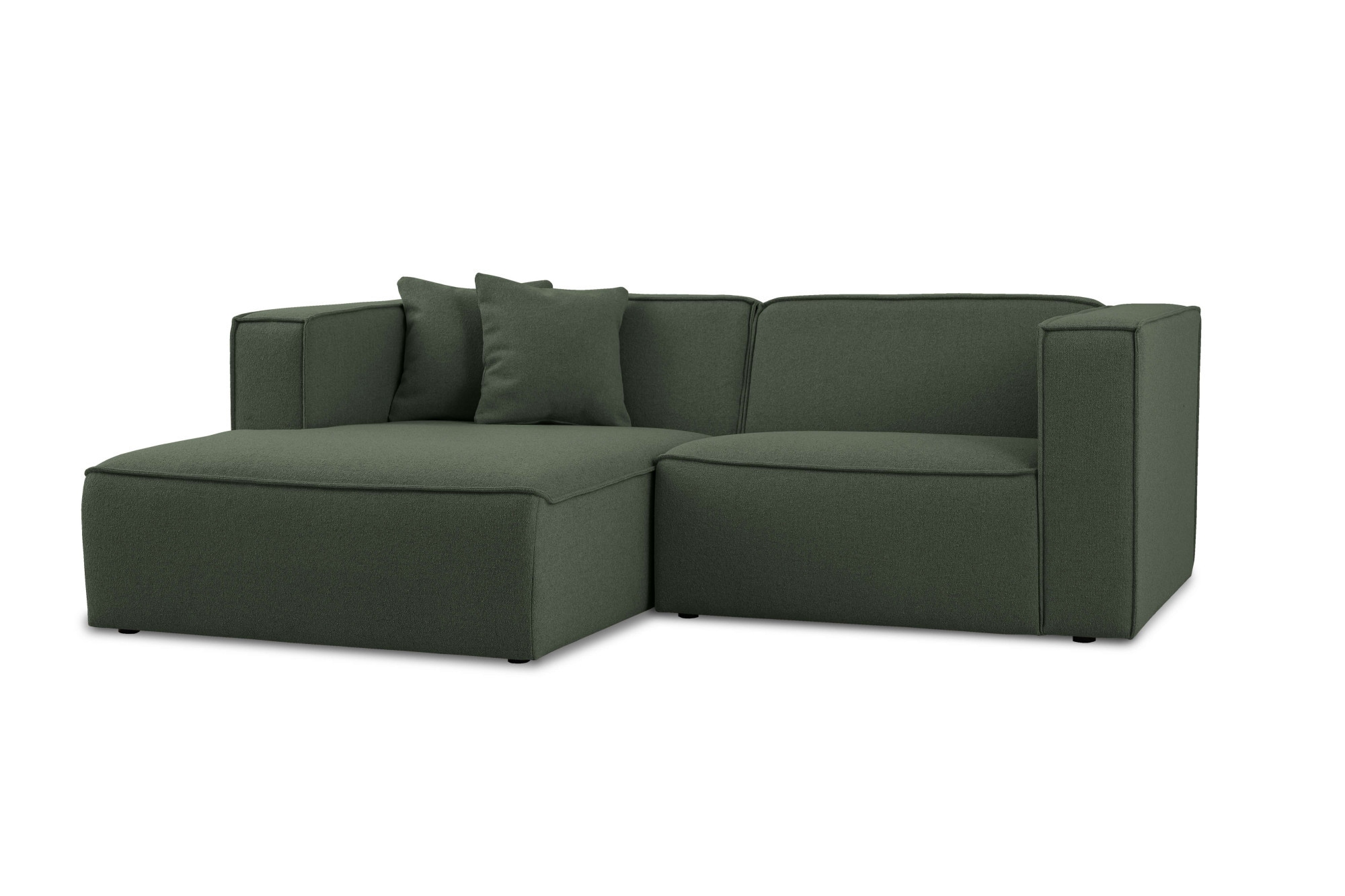 OTTO home Ecksofa »Tammie« Breite 222 cm, Webstoff fein, bodentief, mit Wellenunterfederung