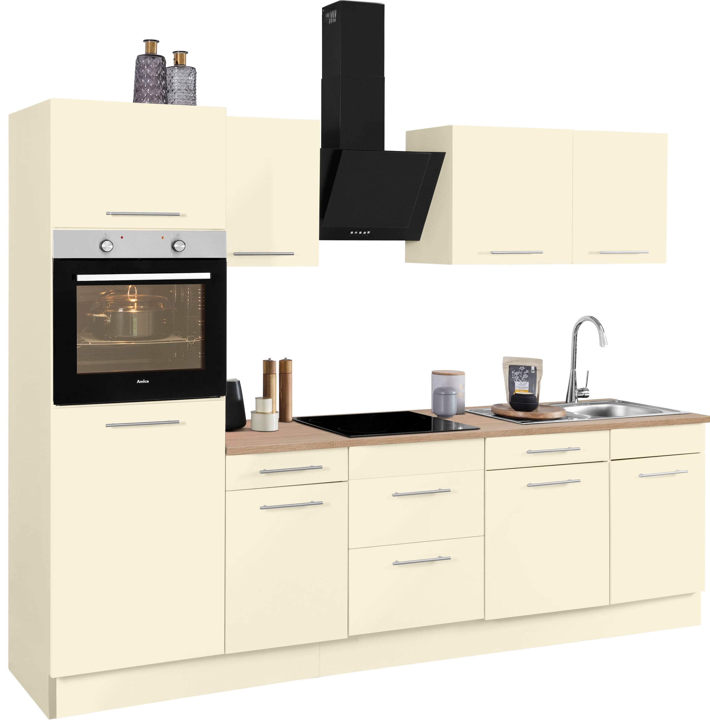 wiho Küchen Küchenzeile »Ela« Breite 280 cm, Soft-Close-Funktion, höhenverstellbare Füße