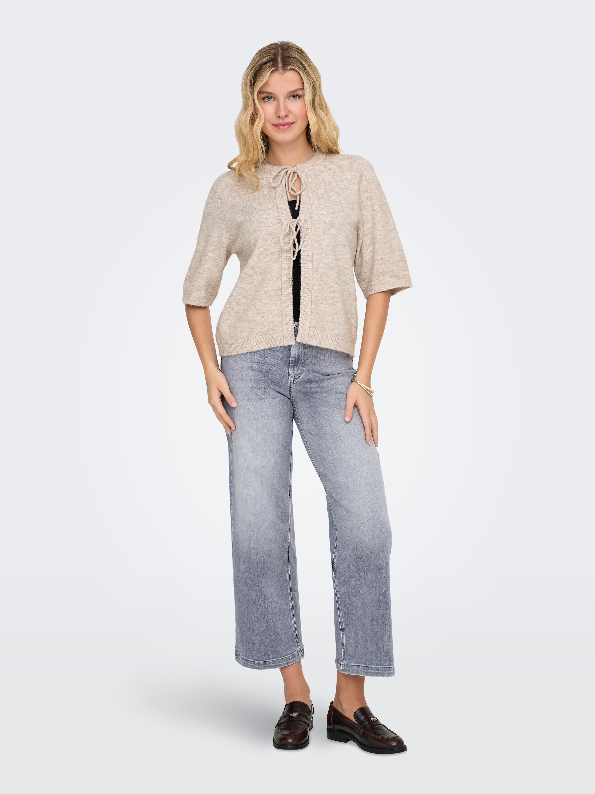 ONLY Strickjacke »ONLSIMONI 2/4 BOW CARDIGAN KNT NOOS«