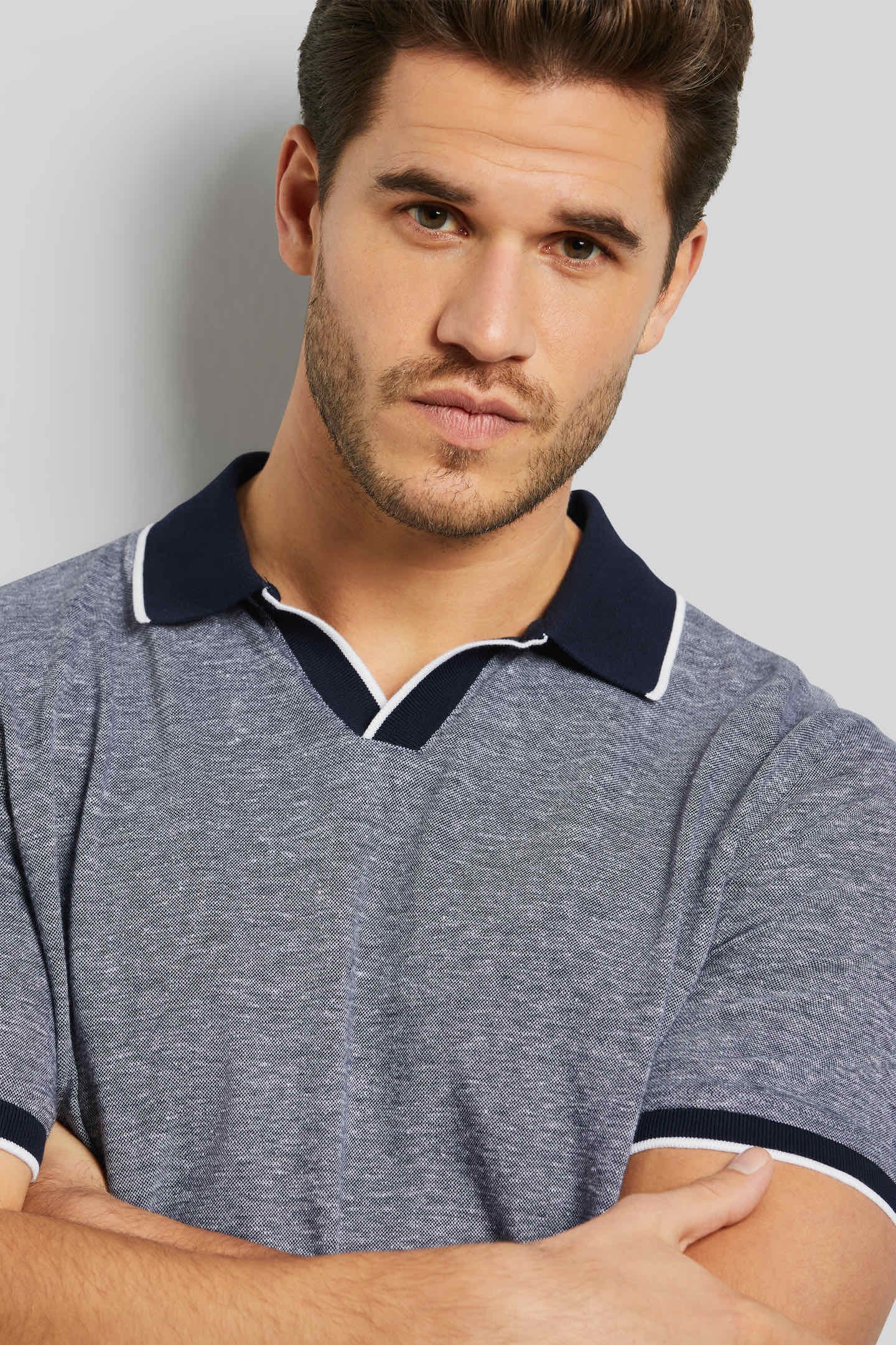 bugatti Poloshirt, in 2-tone-Optik