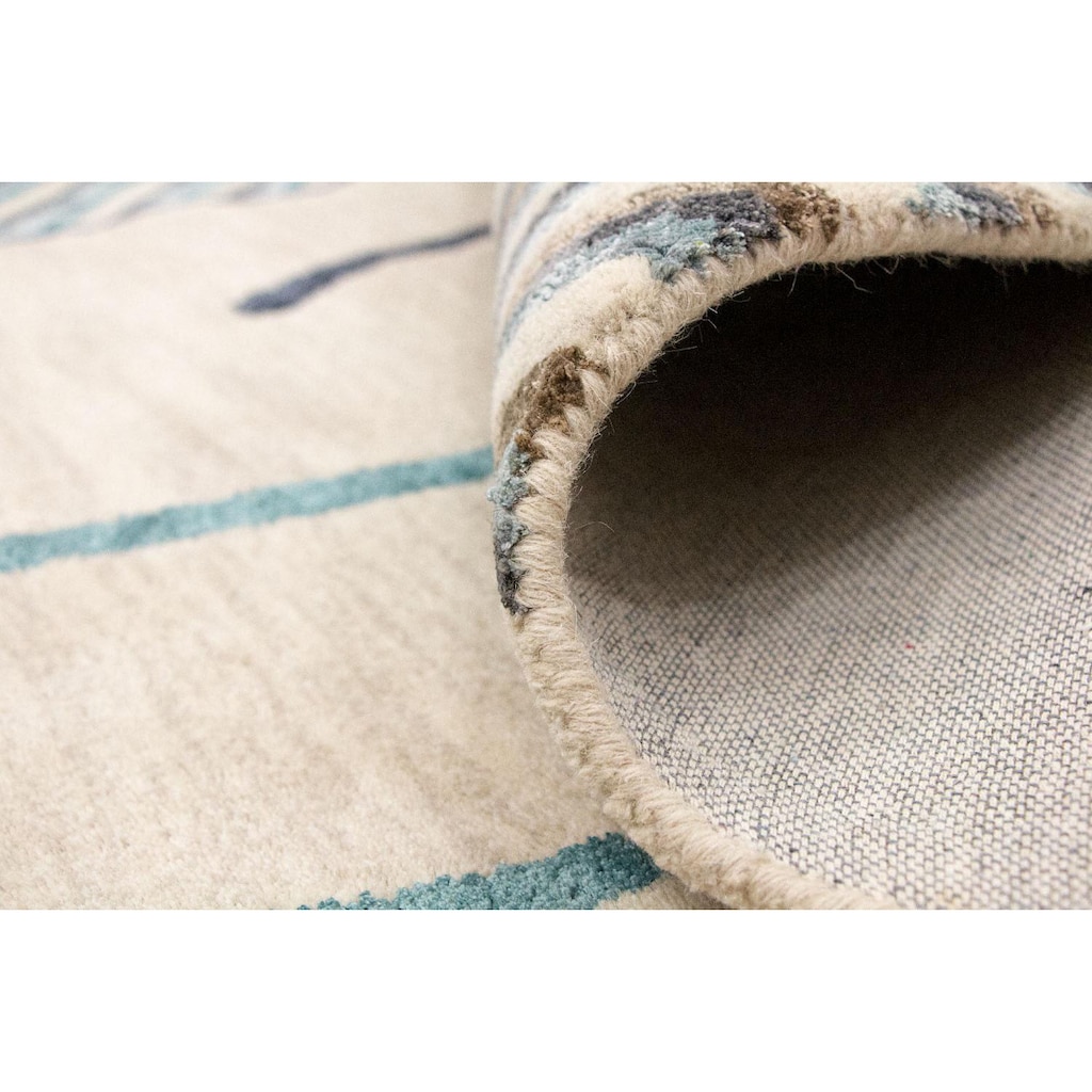 morgenland Wollteppich »Designer Teppich handgetuftet beige«, rechteckig