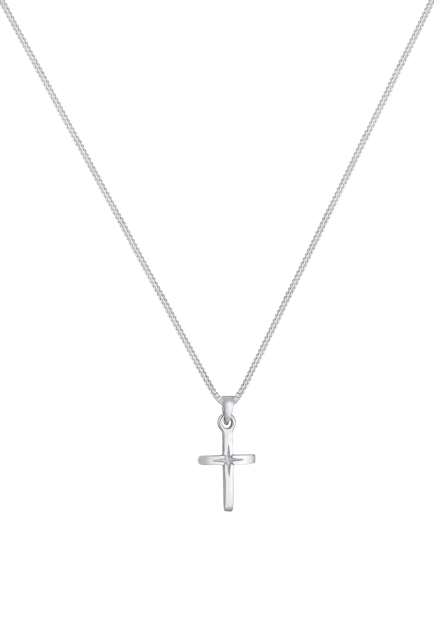 Elli Kette mit Anhänger »Halskette Kreuz Anhänger Klassik Kommunion 925 Silber«