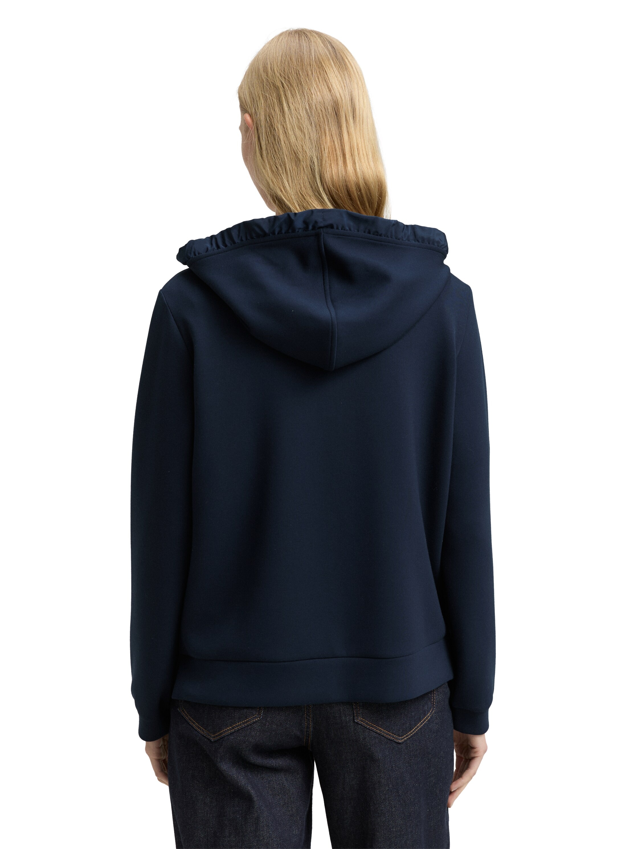 TOM TAILOR Kapuzensweatjacke, mit Viskose und Stretch